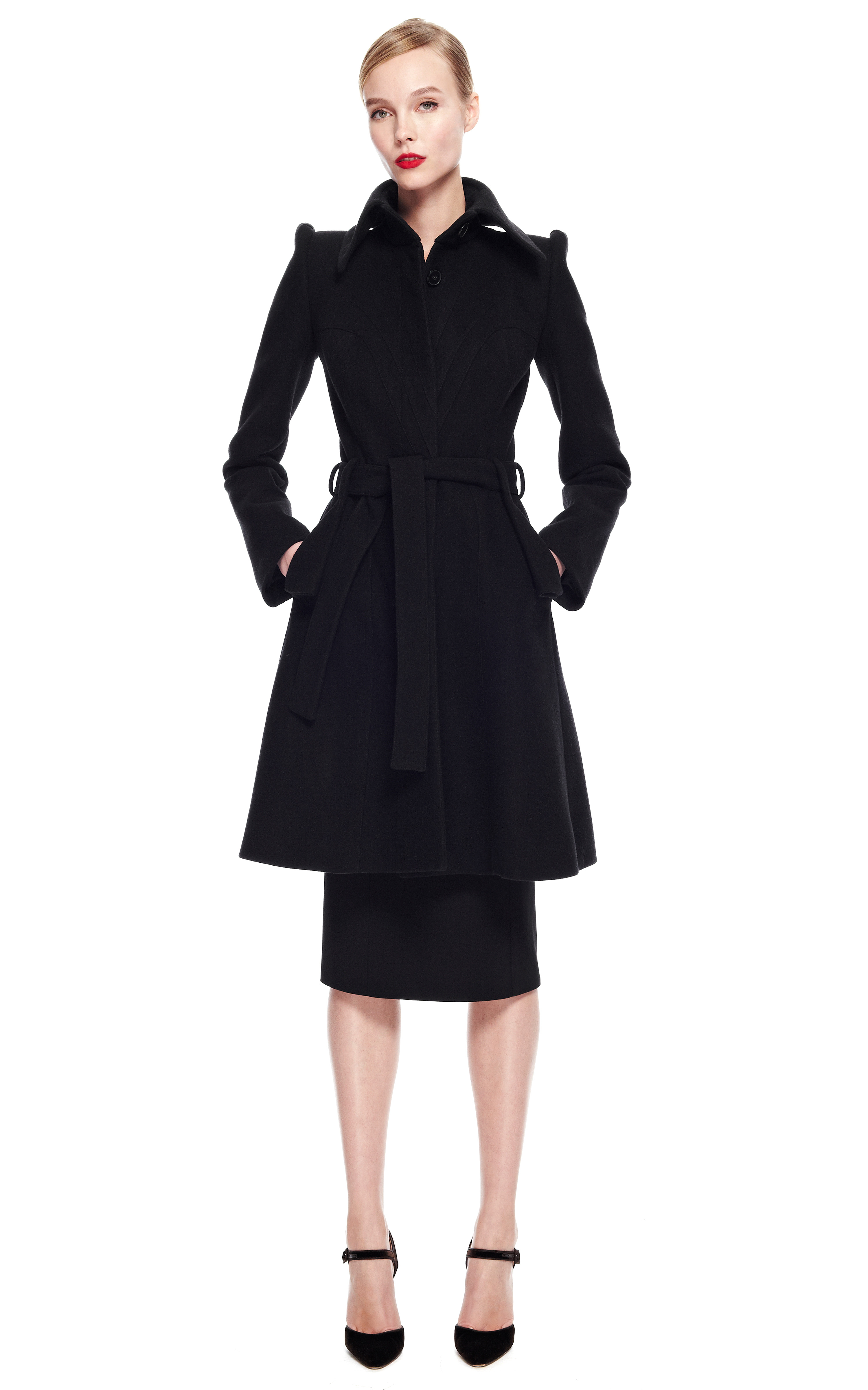 Lyst - Zac Posen Cashmere Wool Coating Dress Coat in Black