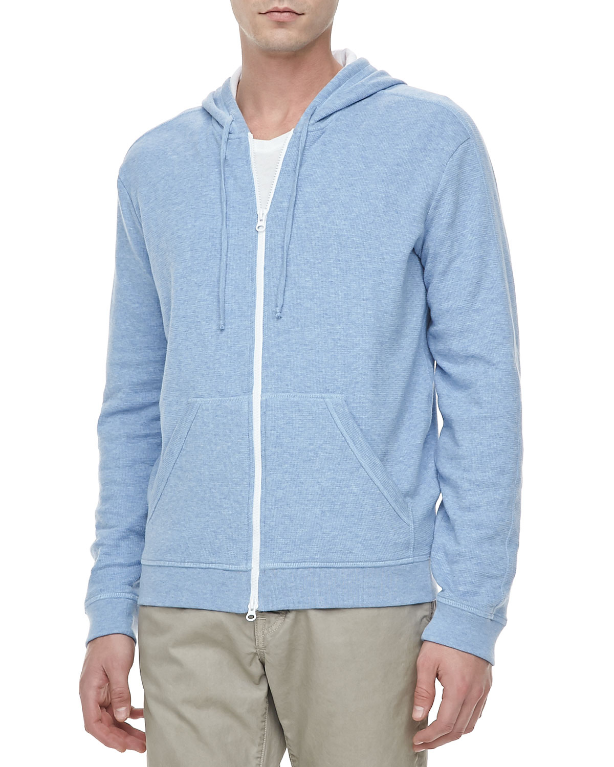 mens light blue zip up hoodie