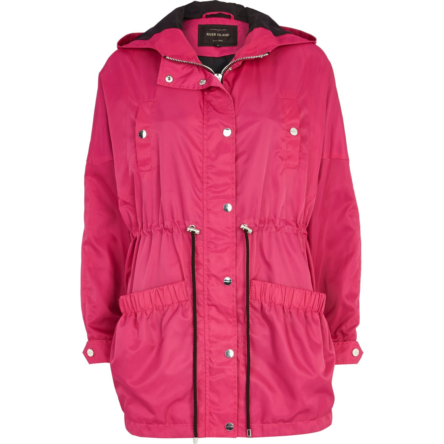 River Island Bright Pink Anorak Jacket in Pink | Lyst