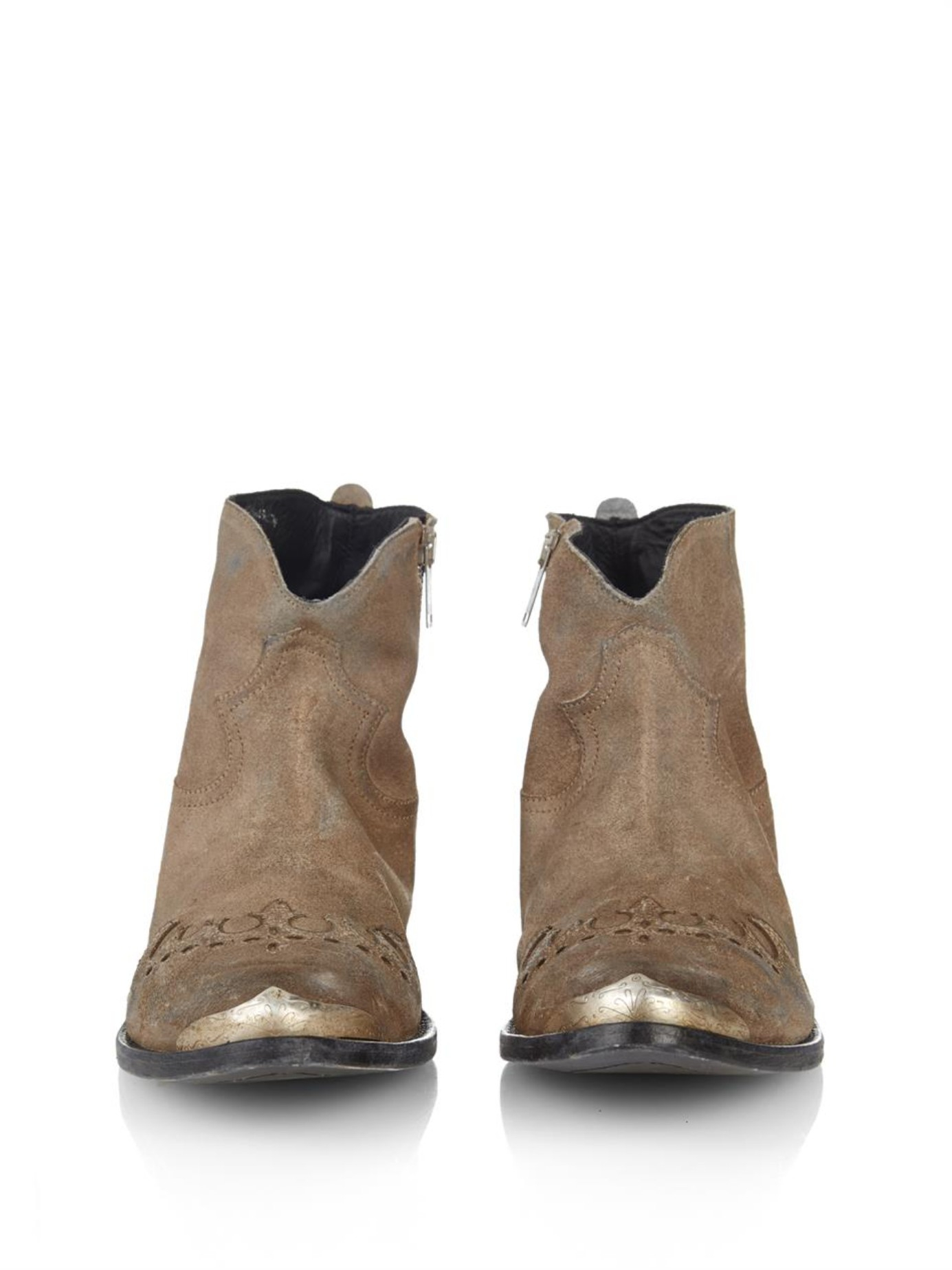 grey western ankle boots