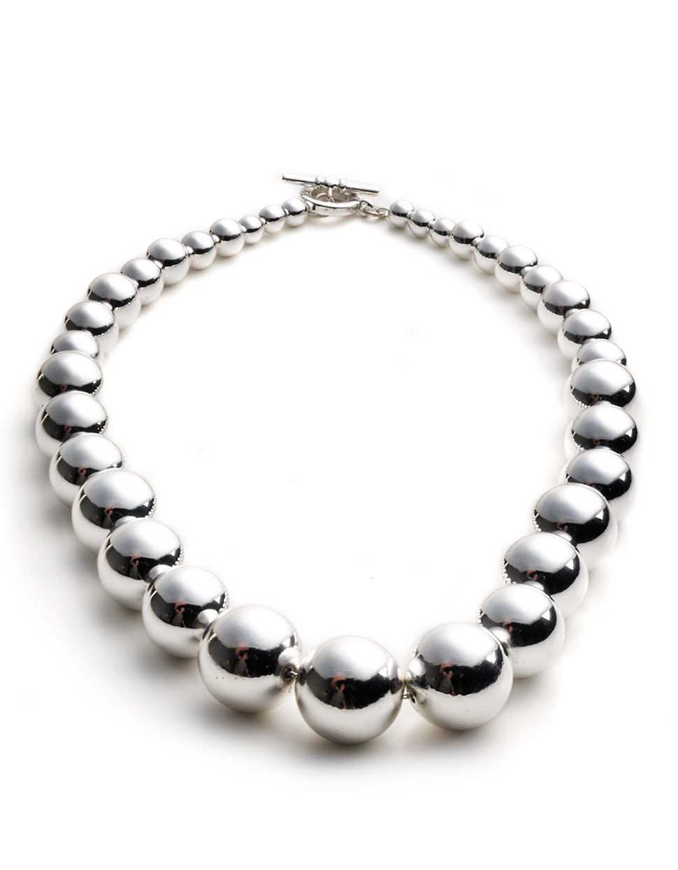 Lauren by Ralph Lauren Metal Graduated Bead Necklace in Silver ...