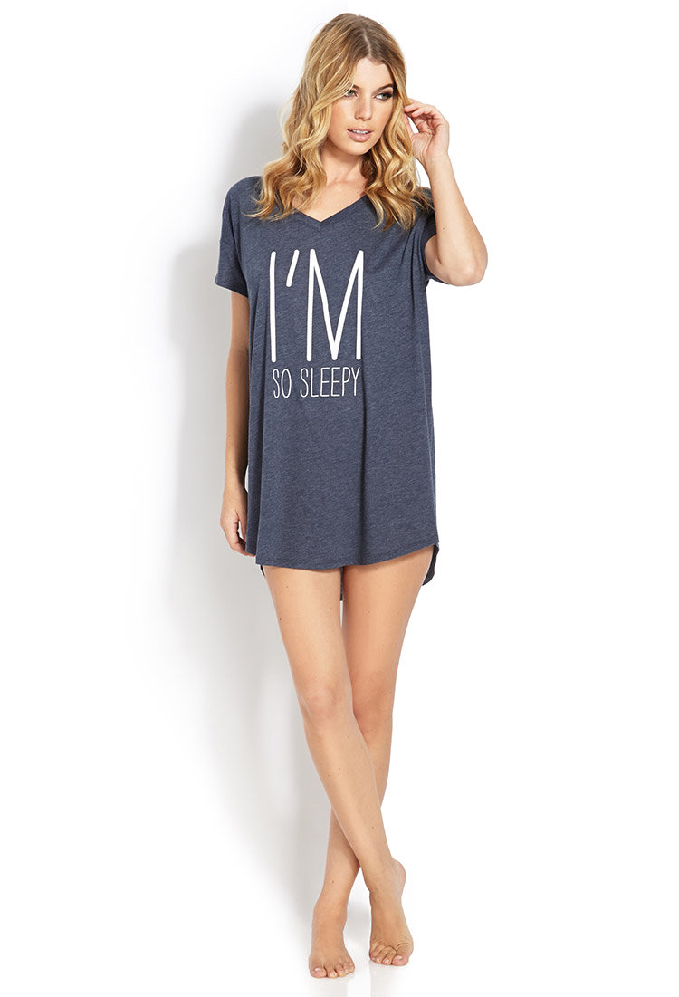 Forever 21 So Sleepy Sleepshirt in Navy 