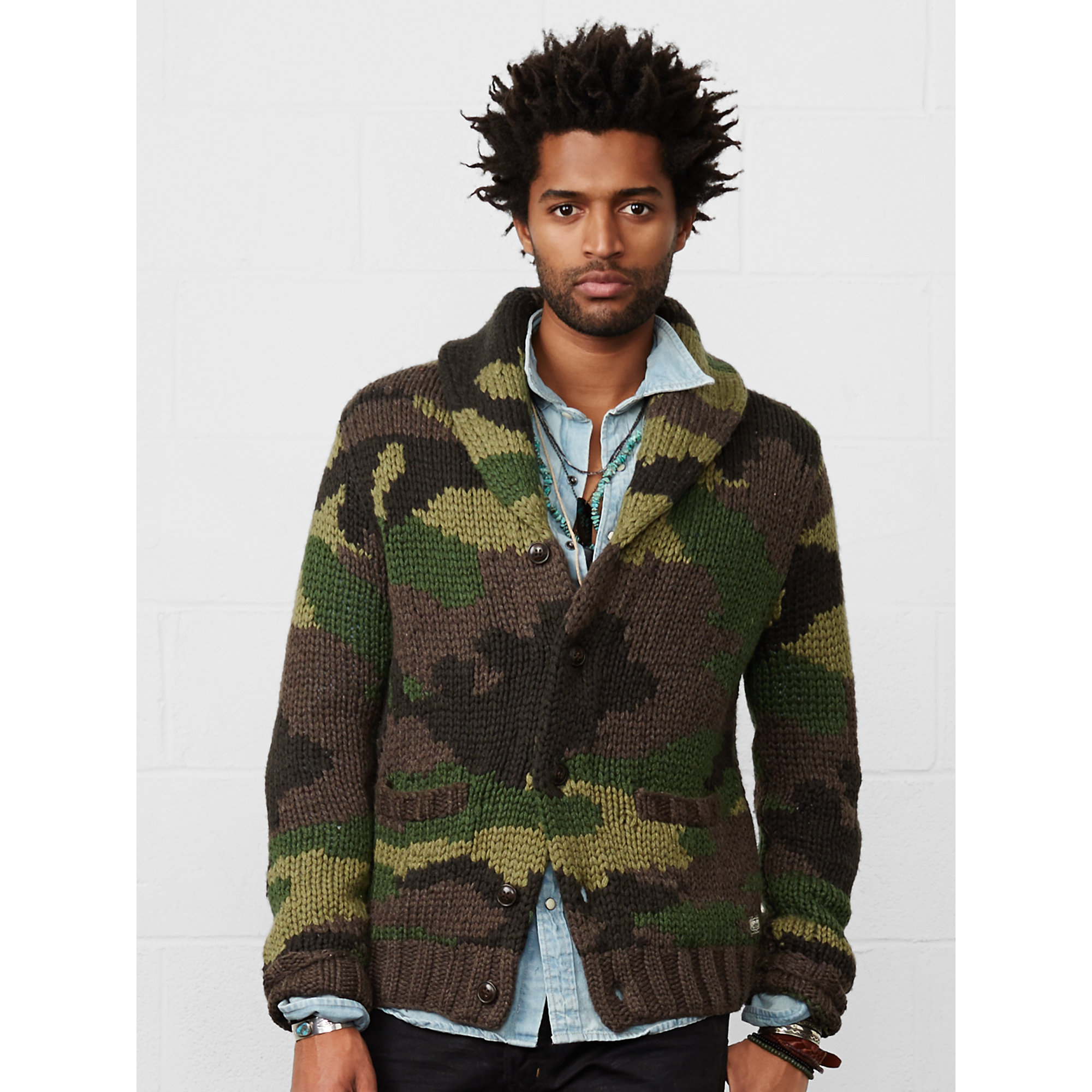 Denim & Supply Ralph Lauren Camo Shawl-Collar Cardigan for Men - Lyst