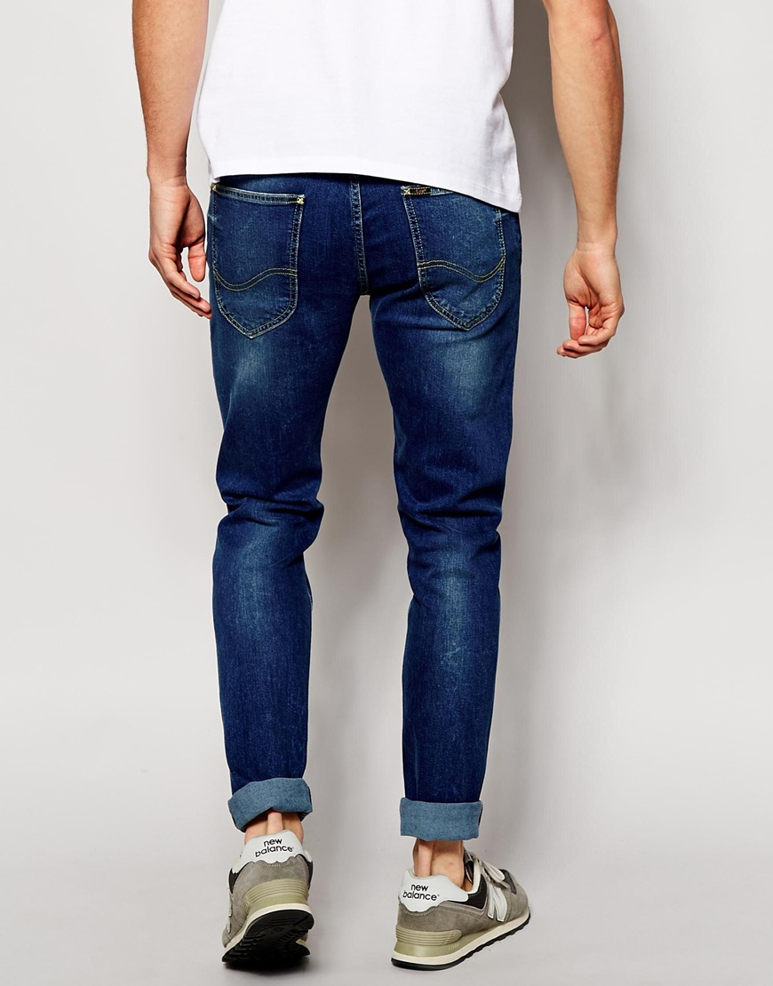 lee dark blue jeans