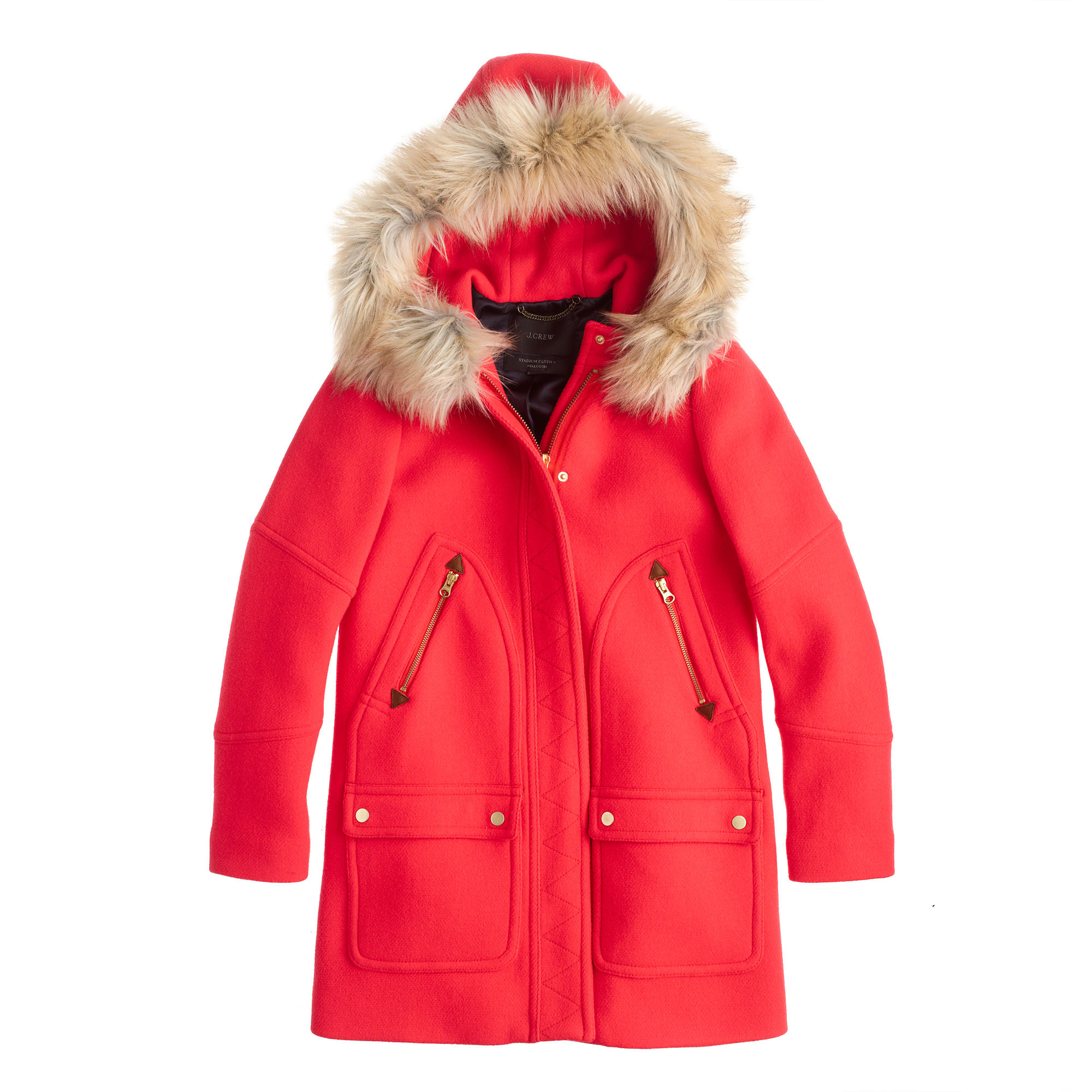J Crew Chateau Parka In Stadium Cloth In Red Lyst