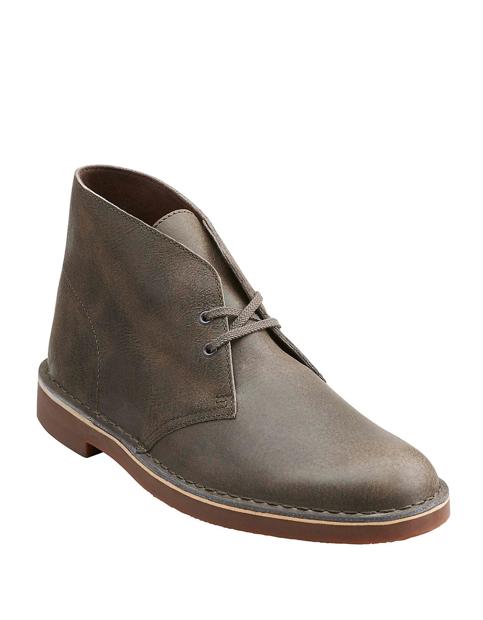 Clarks Bushacre 2 Leather Chukka Boots in Gray for Men | Lyst