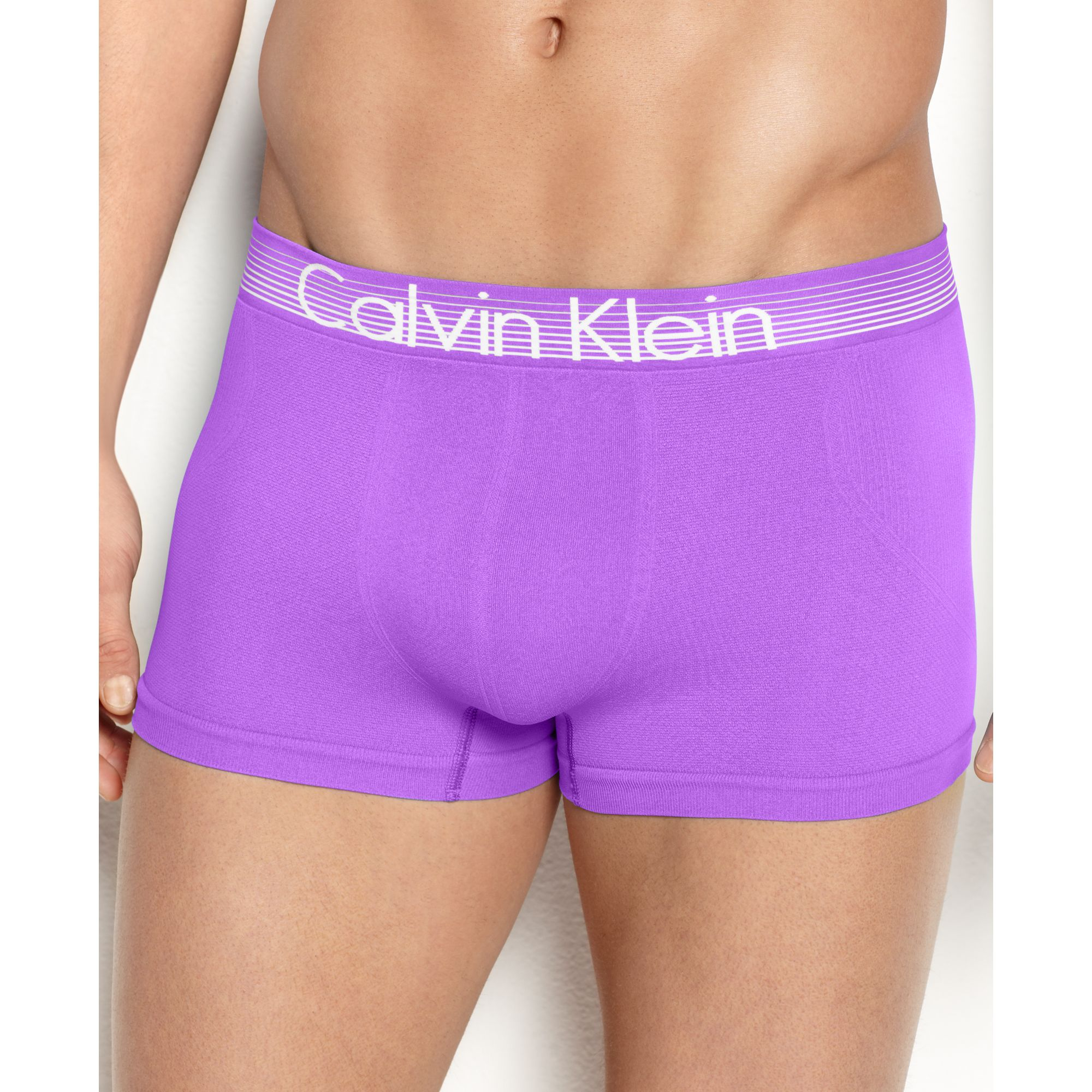Calvin Klein Concept Microfiber Low Rise Trunk in Purple for Men | Lyst