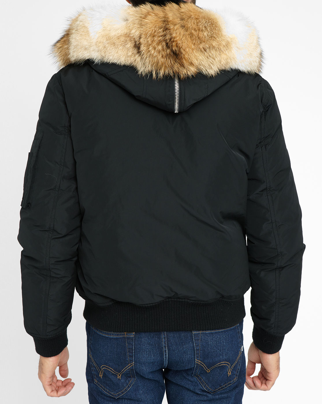 Dsquared² Coyote/rabbit Fur Bomber Jacket With Zipped Hood in Black for ...