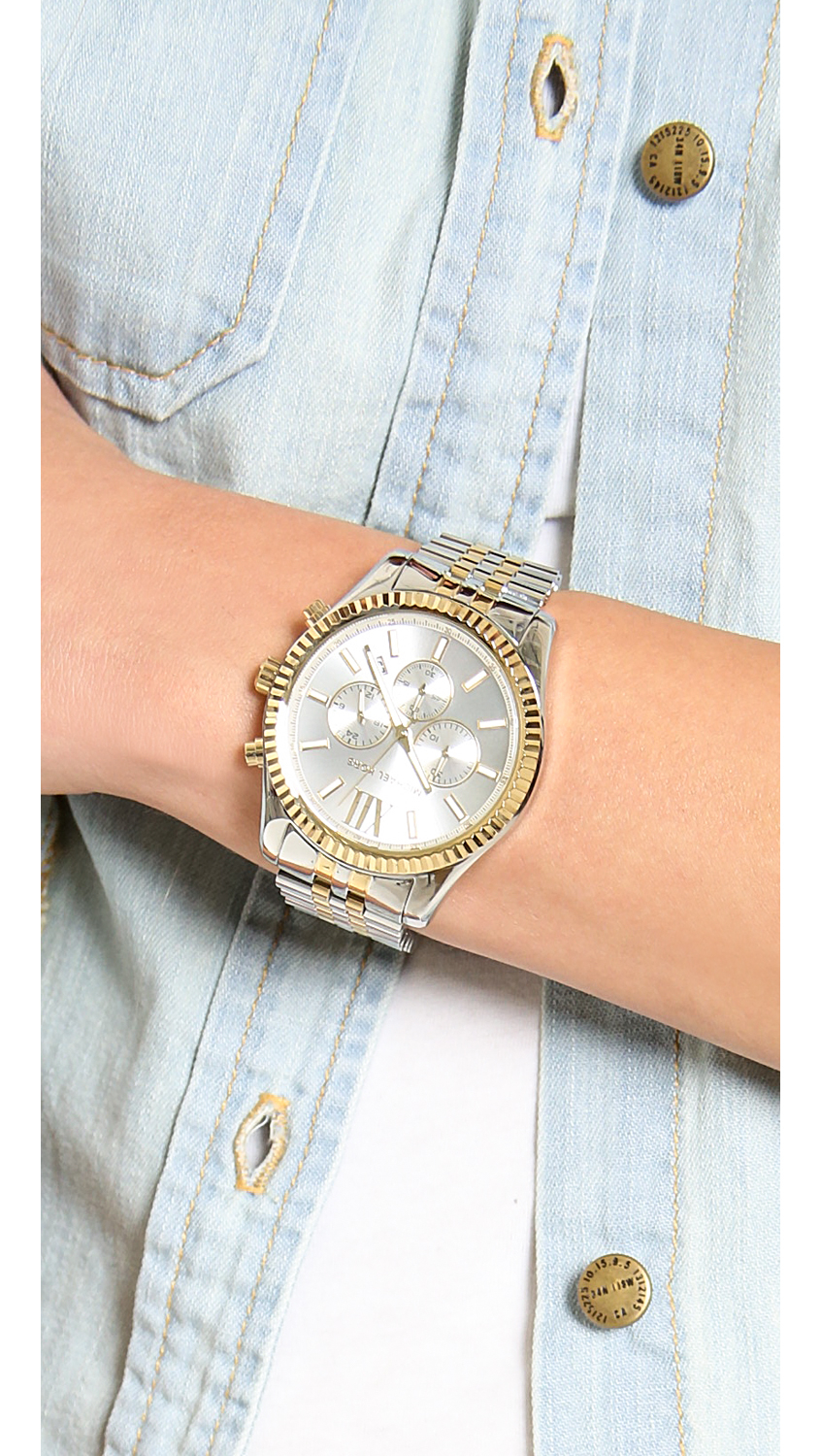 for Men Michael Kors Lexington Stainless Steel Watch in Gold Metallic Mens Accessories Watches 