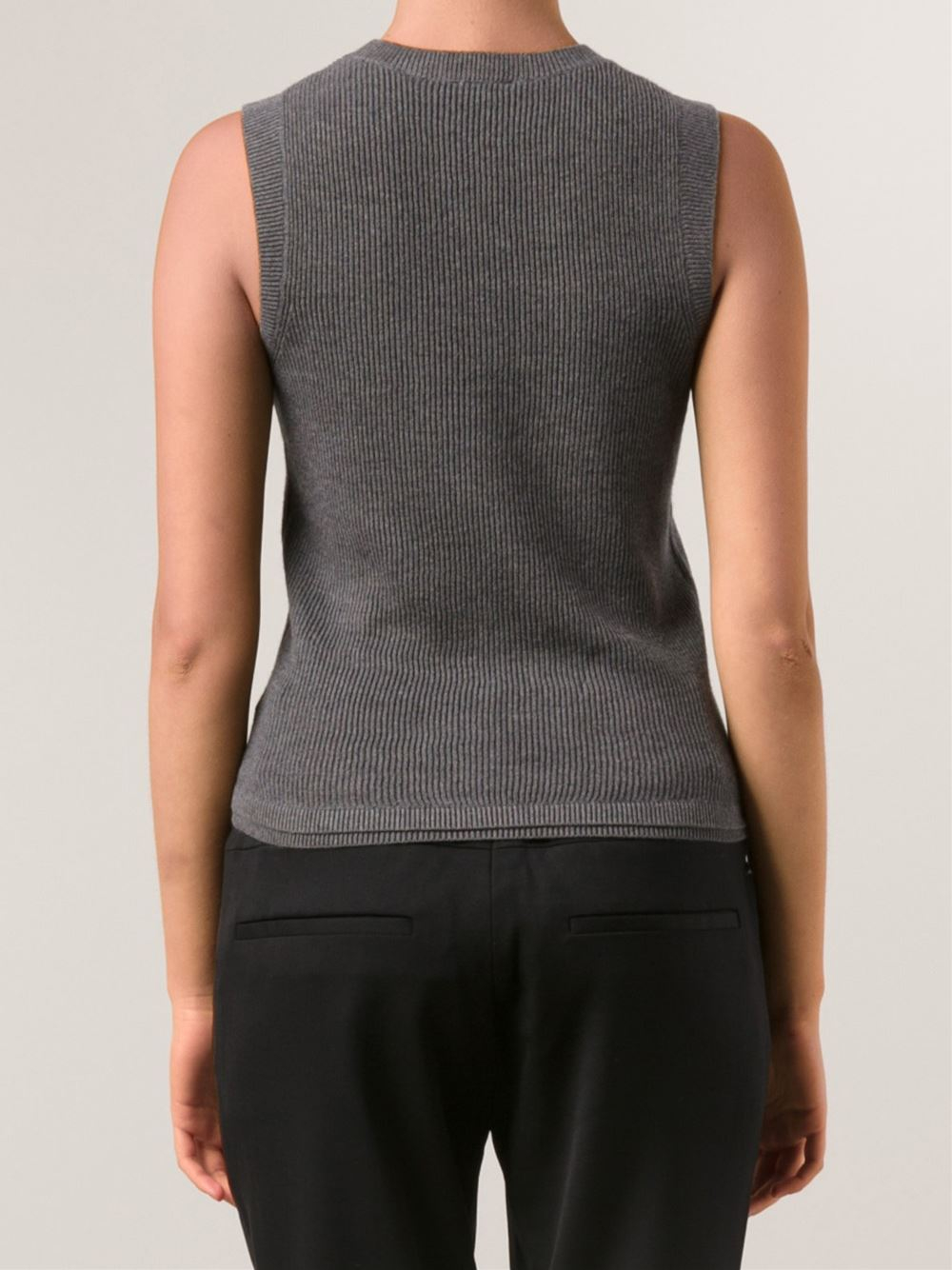 L'Agence Shell Top in Grey (Gray) - Lyst