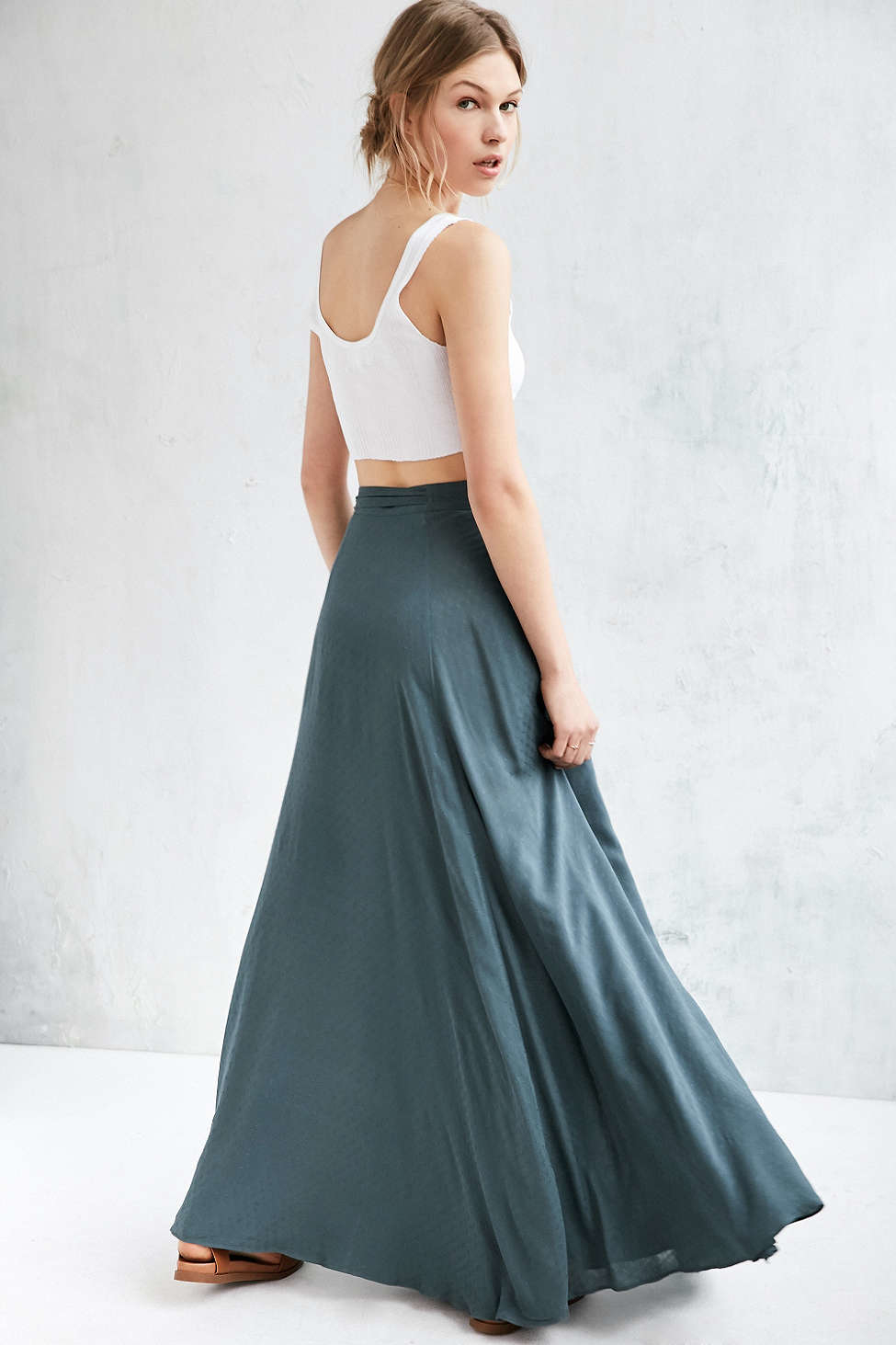 Ecote Zella Boho Wrap Maxi Skirt in Blue Lyst