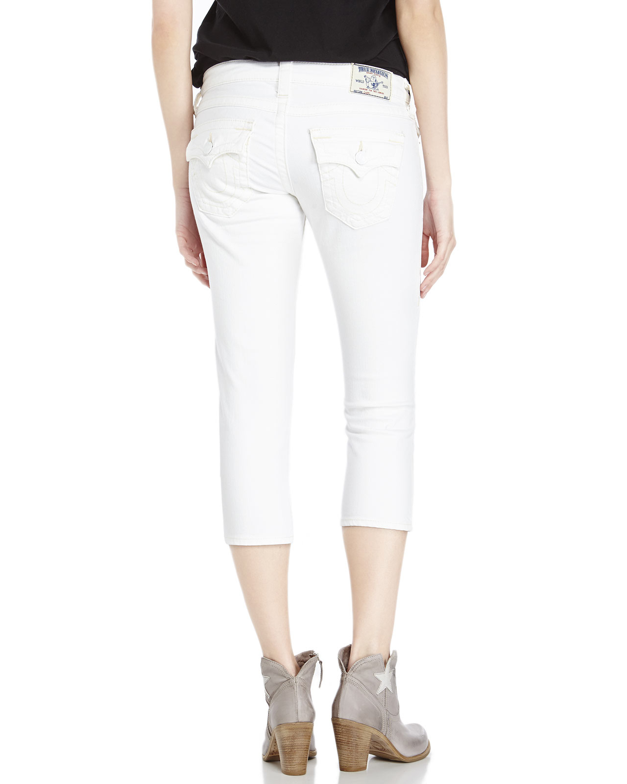 Lyst True Religion White Denim Capri Pants in White