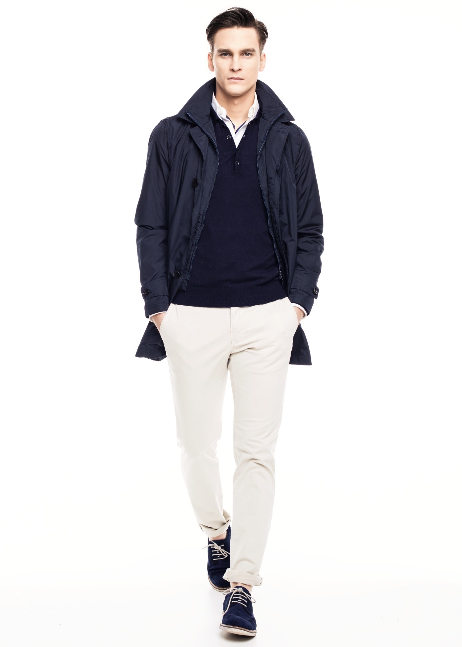 Mango Technical Trench Coat in Blue for Men Lyst