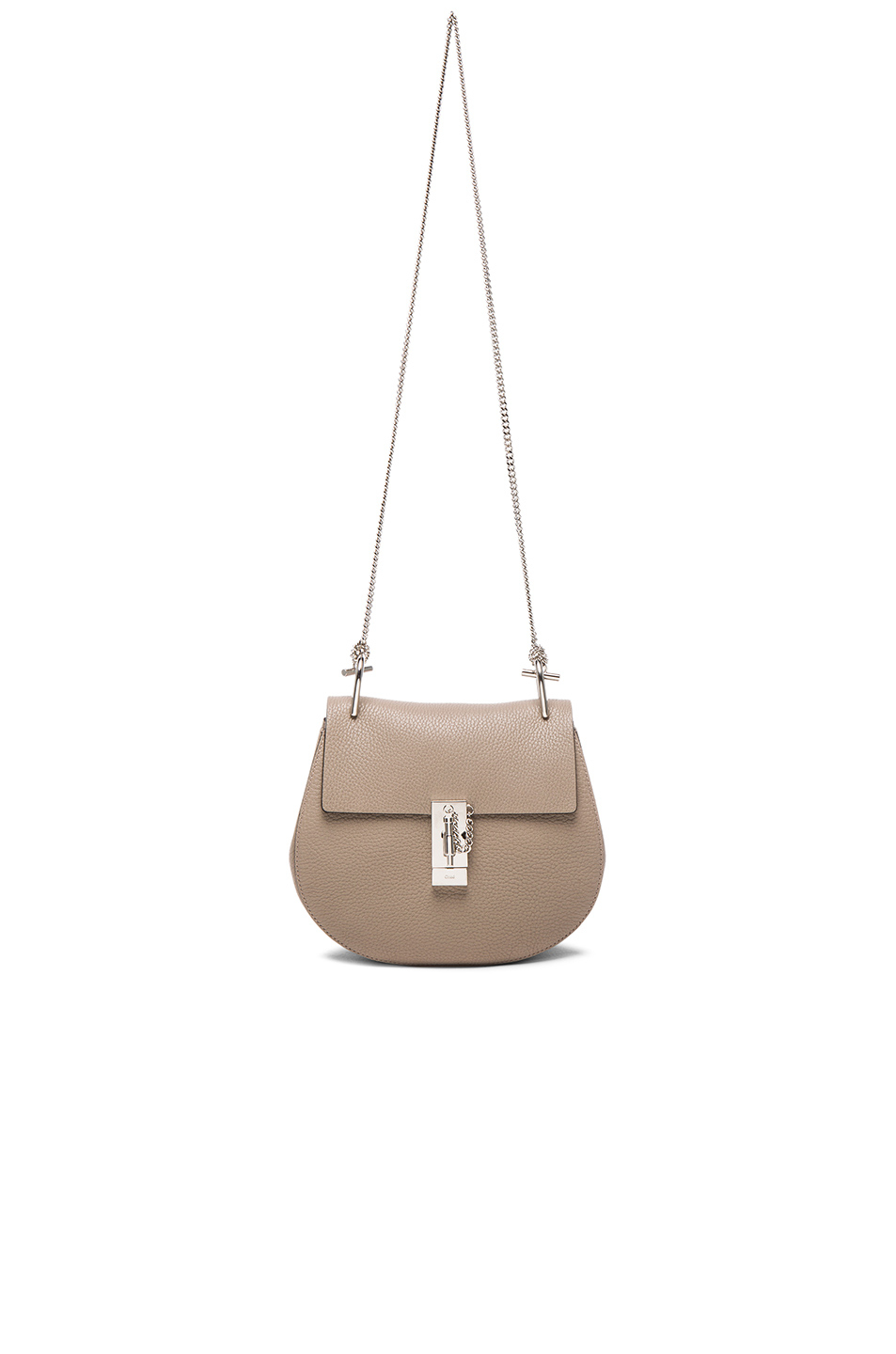 Chlo Small Drew Grain Leather \u0026amp; Calfskin Bag in Beige (Gray) | Lyst
