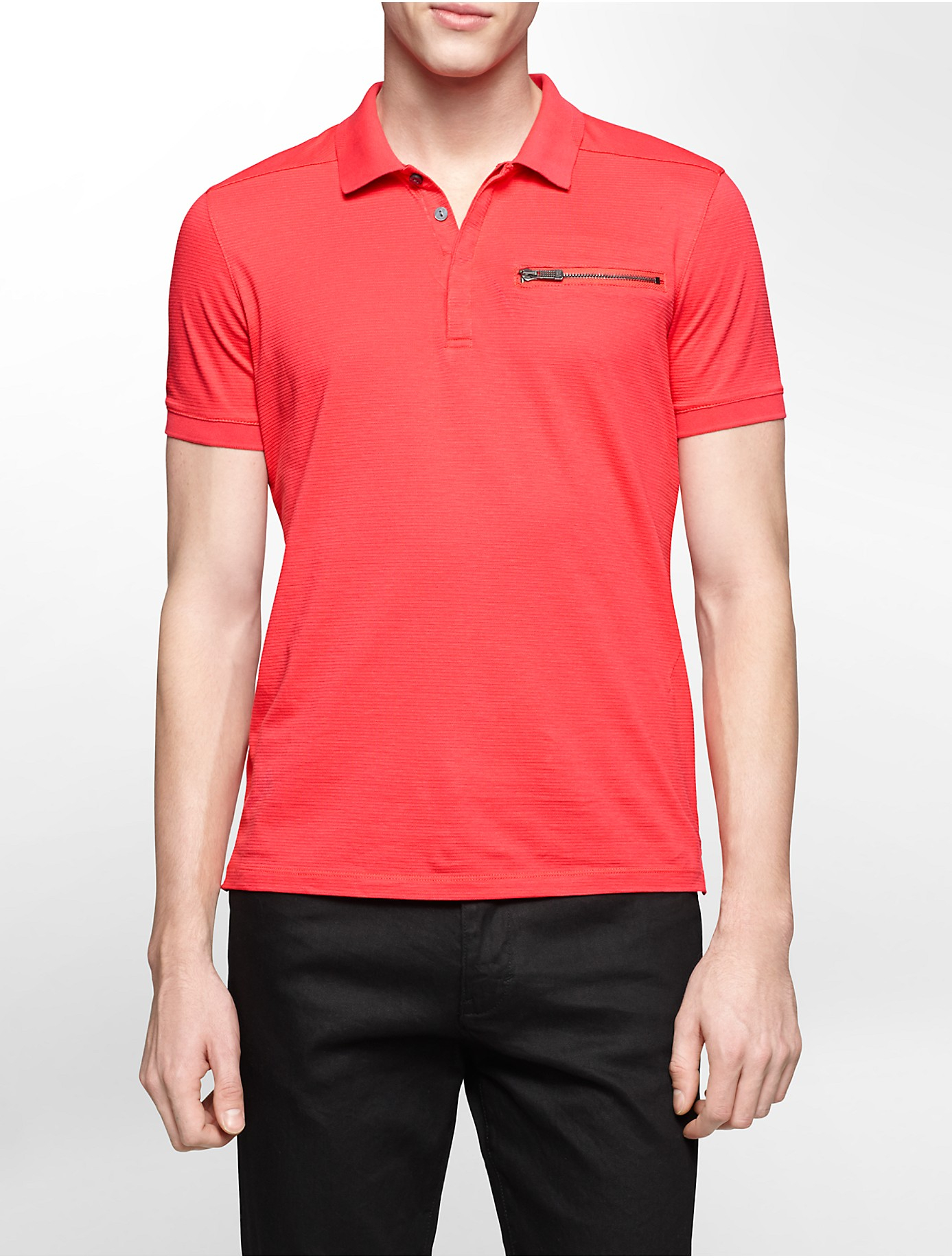 Calvin klein White Label Ck One Slim Fit Jacquard Stripe Cotton Polo