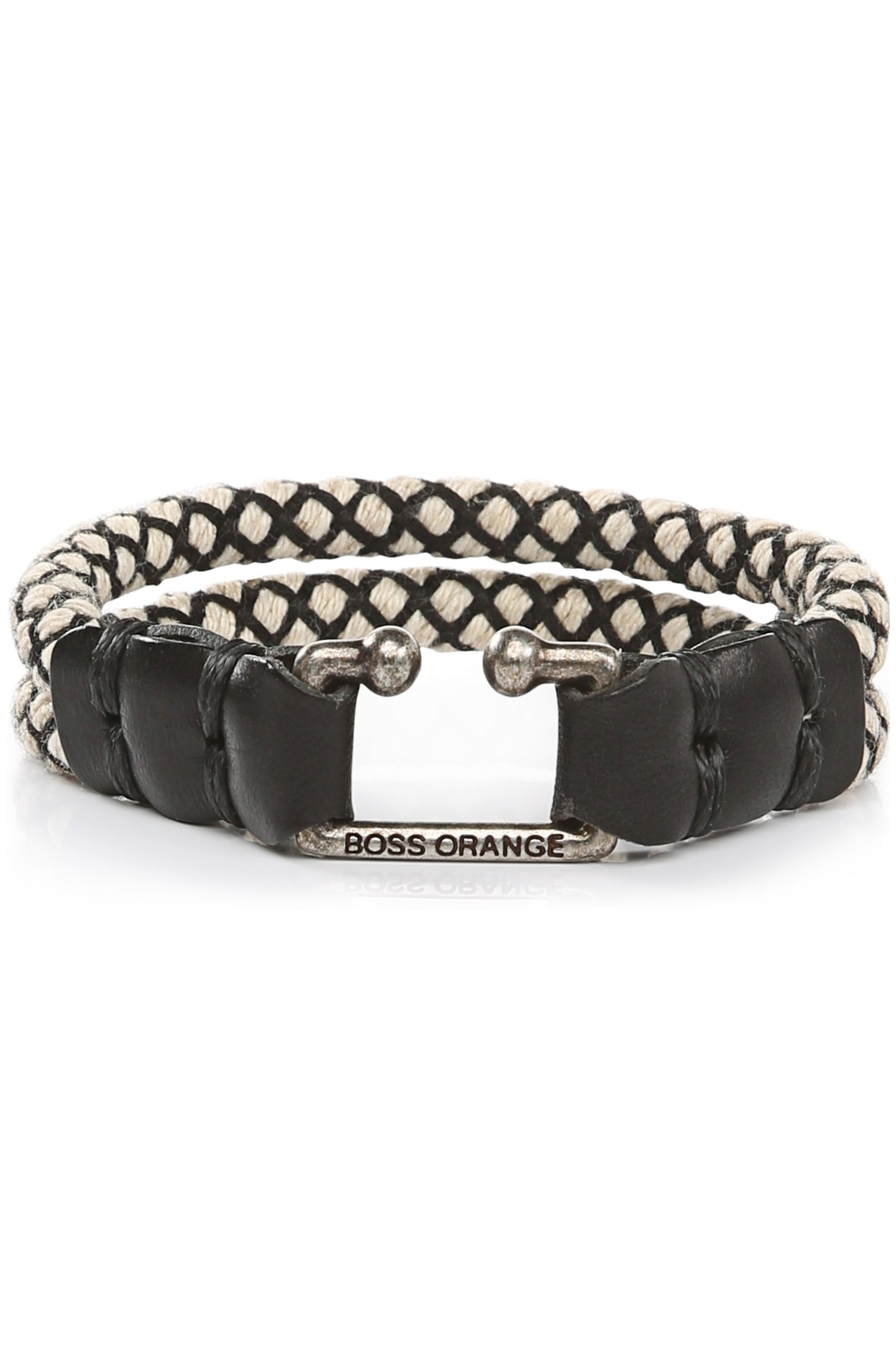 boss men's leather bracelet