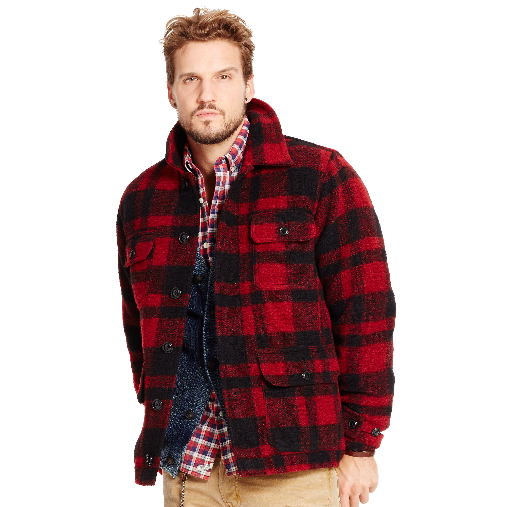 Denim & Supply Ralph Lauren Plaid Wool-blend Barn Jacket in Red for Men -  Lyst