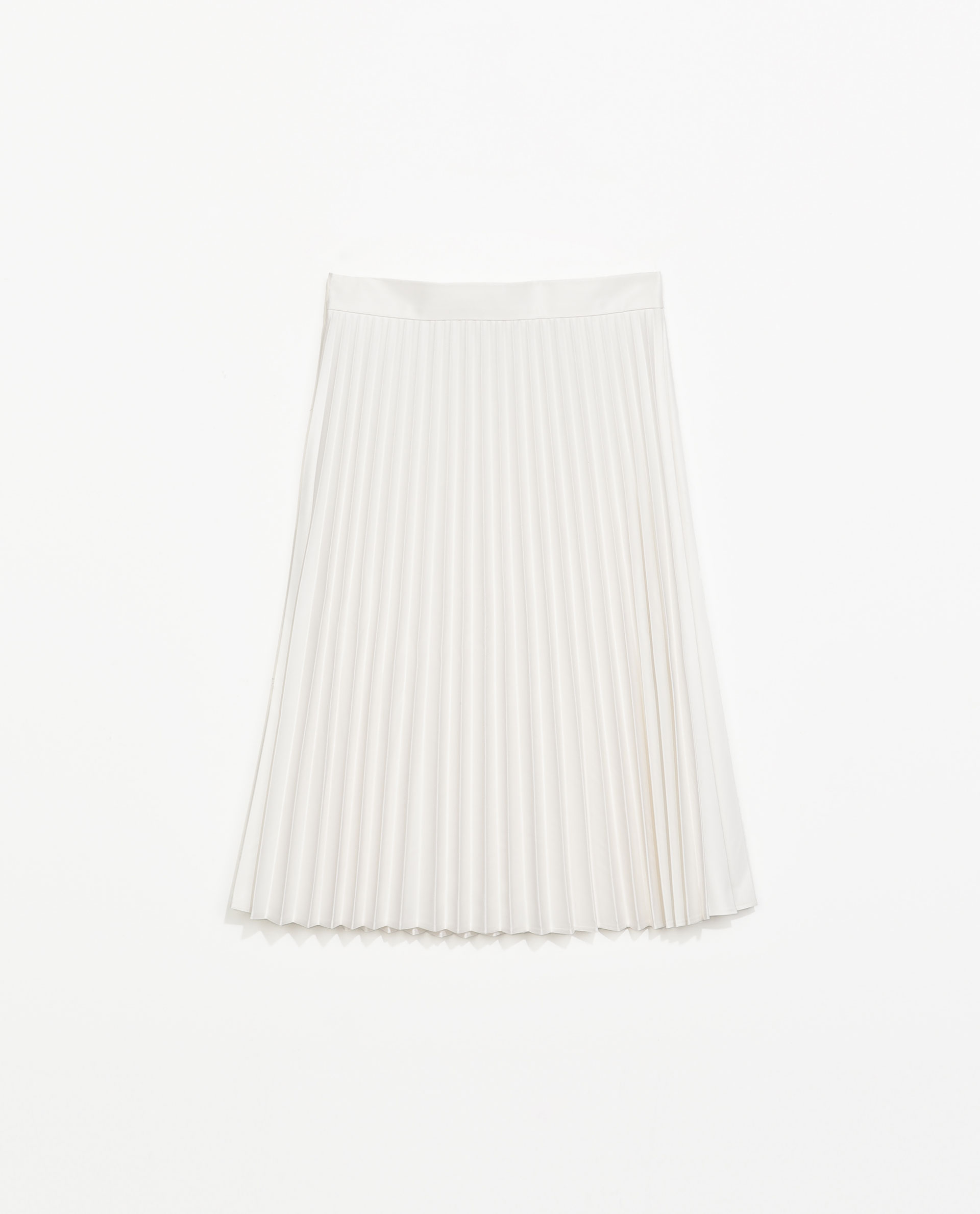 Zara Coated Pleated Skirt in White (Offwhite) Lyst