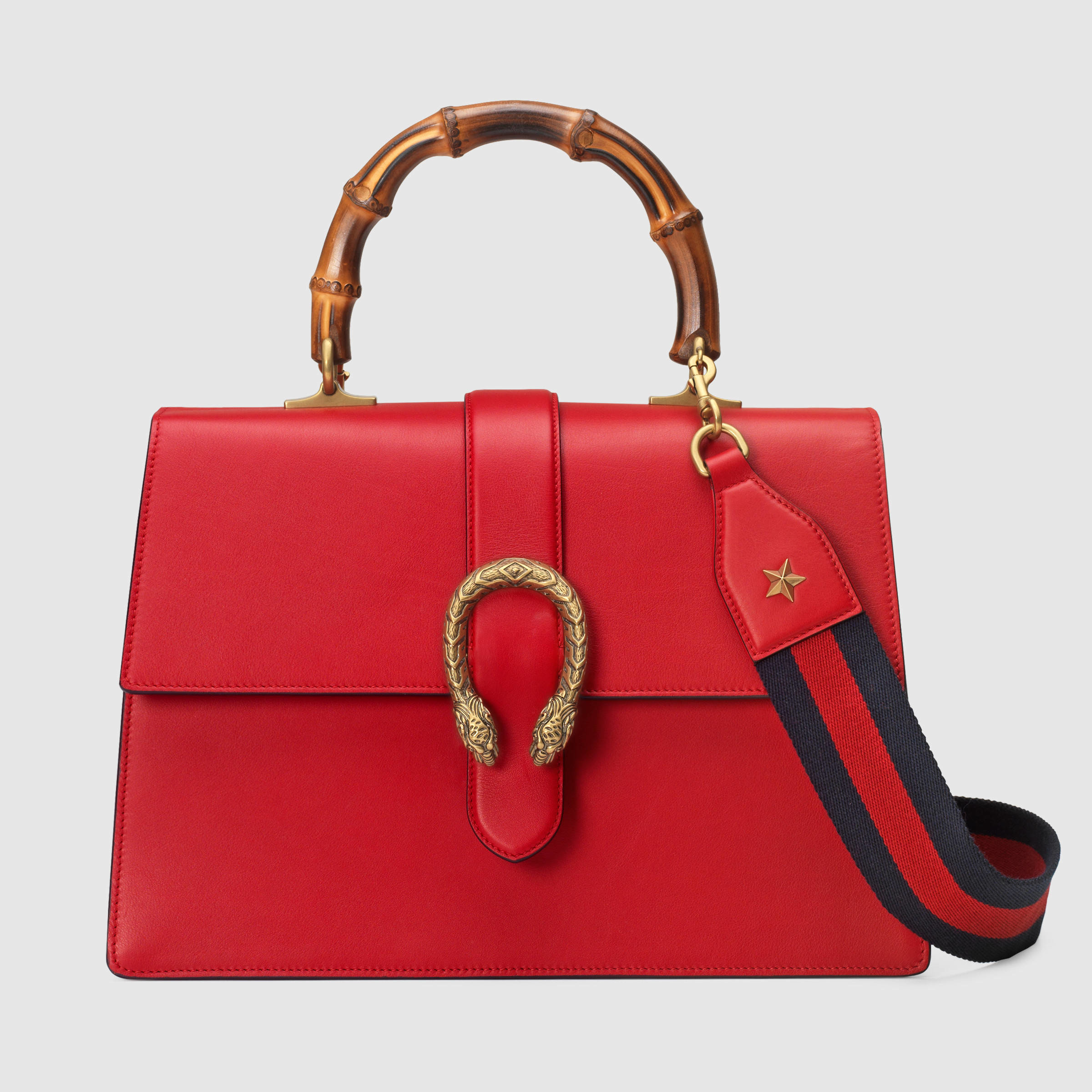 Gucci Dionysus Leather Top Handle Bag in Red | Lyst