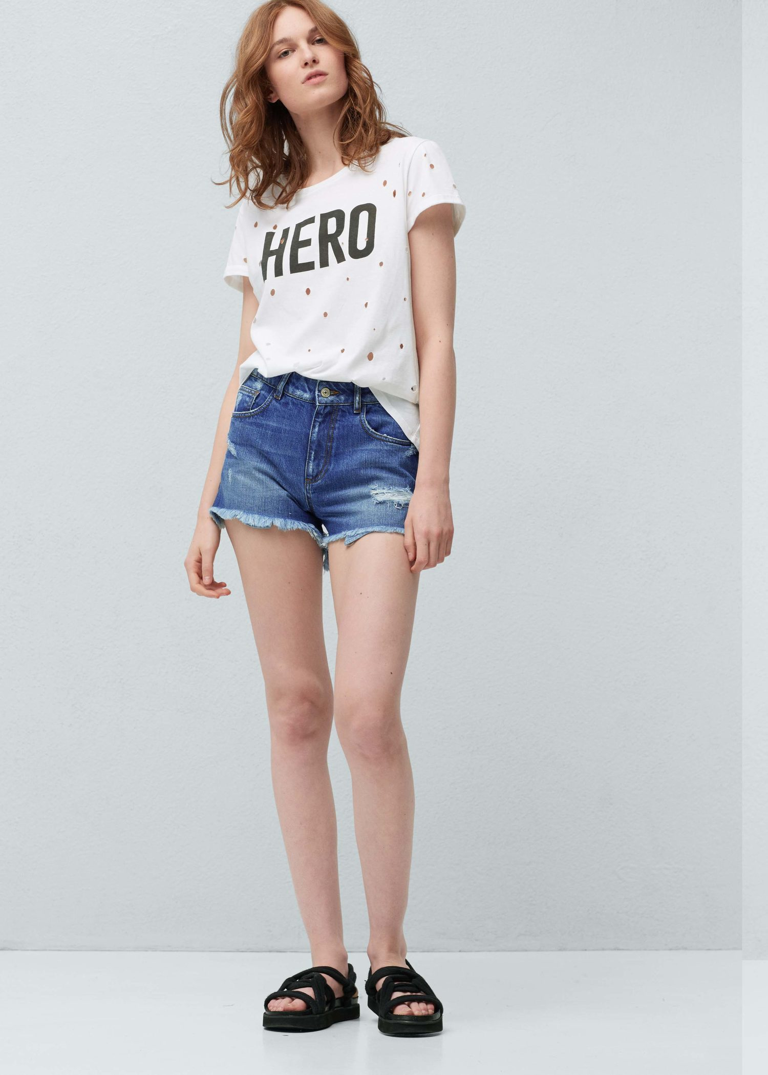 mango denim shorts