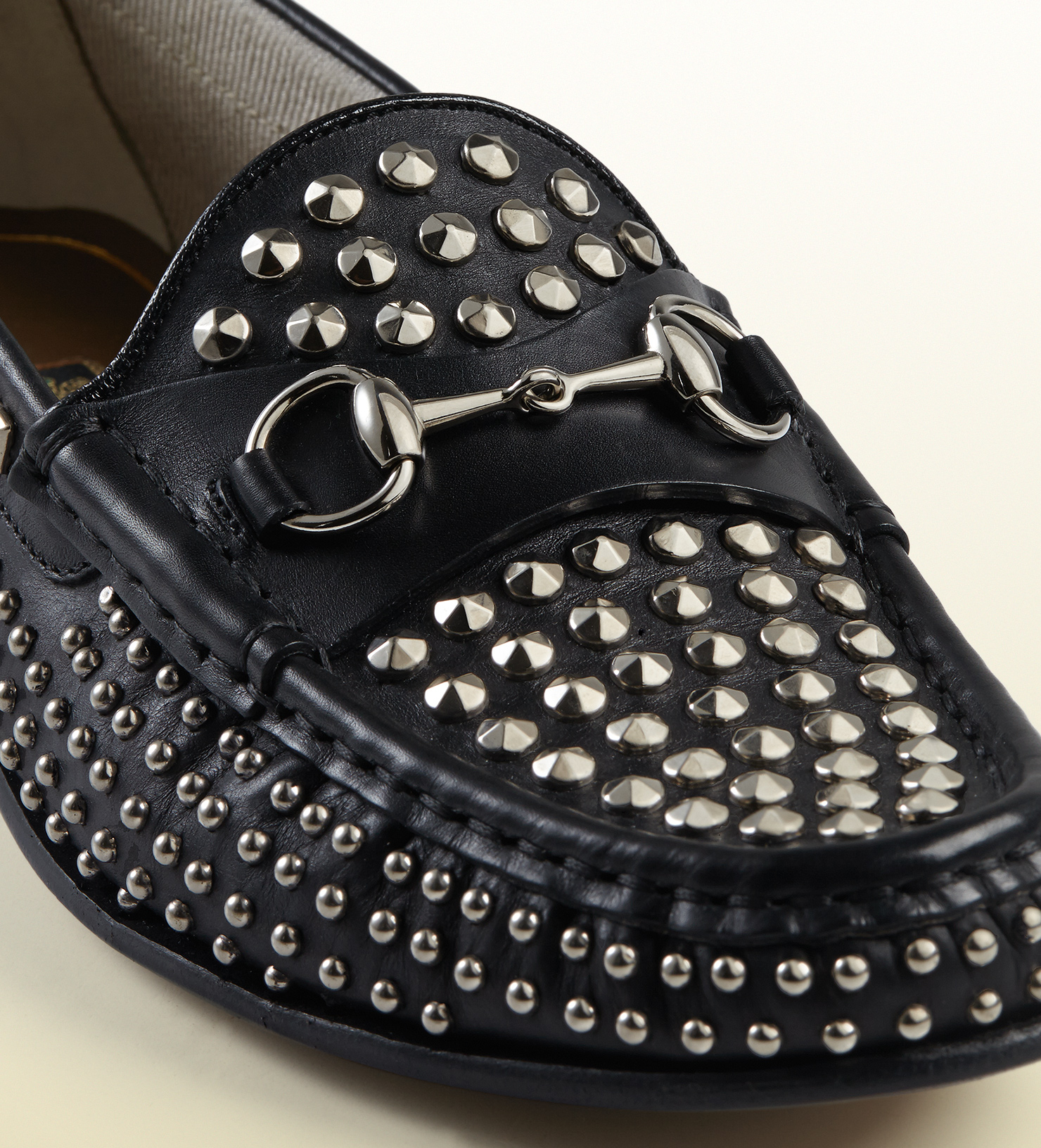 gucci spiked loafers
