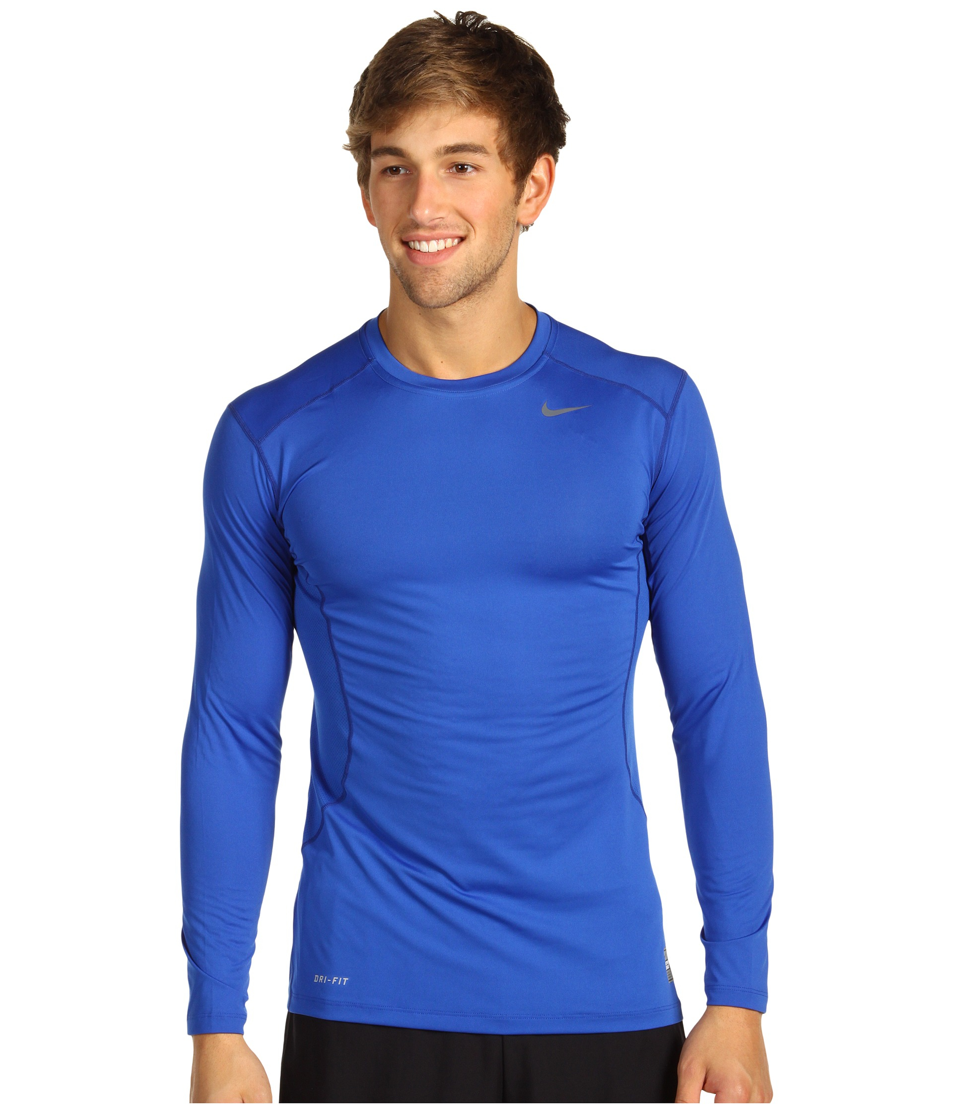 Nike Pro Core Fitted Long Sleeve Top 2.0 in Blue for Men - Lyst