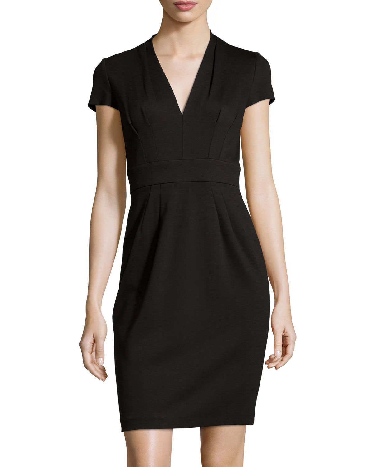 Catherine Malandrino Synthetic Dale Pleated Shortsleeve Vneck Dress