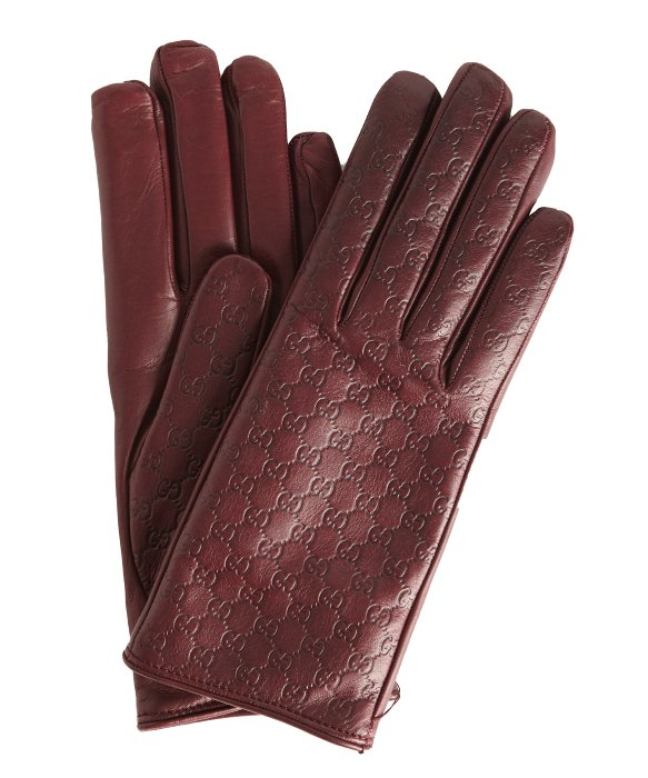 Lyst Gucci Burgundy Sima Leather Gloves in Purple