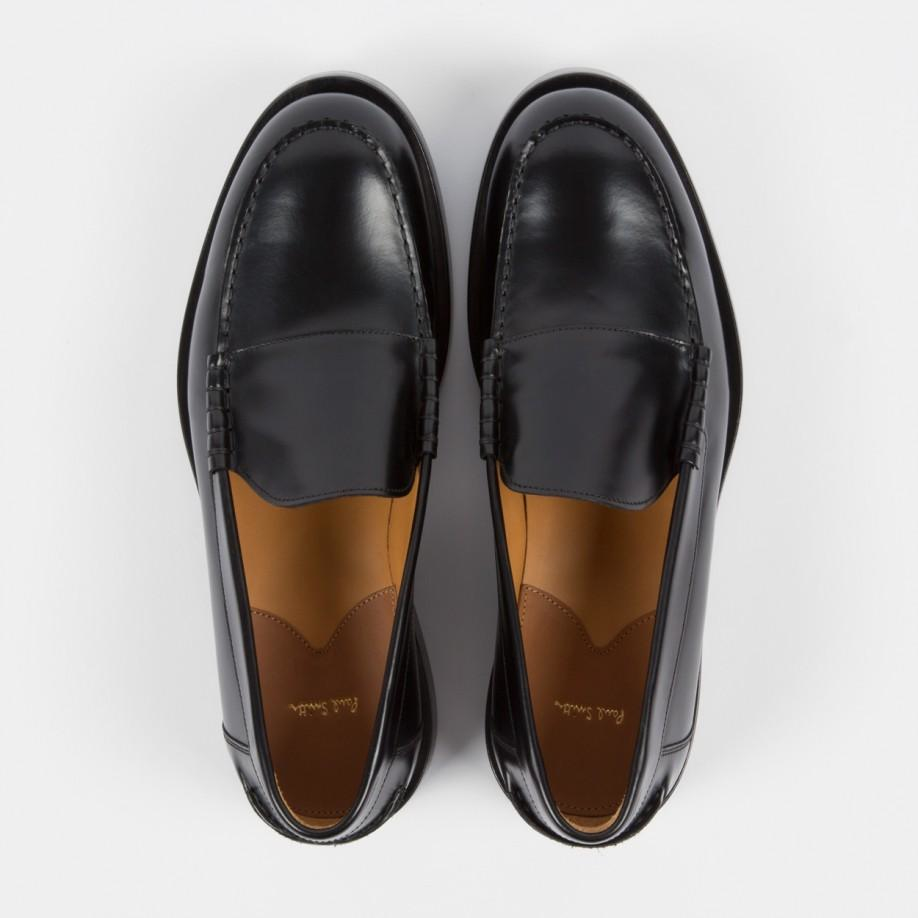 Black Calf Leather 'shipton' Loafers 
