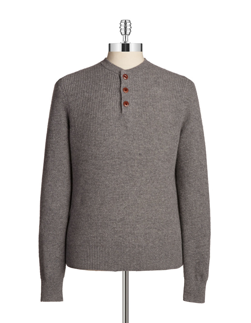 Brooks brothers red fleece Cashmere Henley Sweater in Gray for Men Lyst