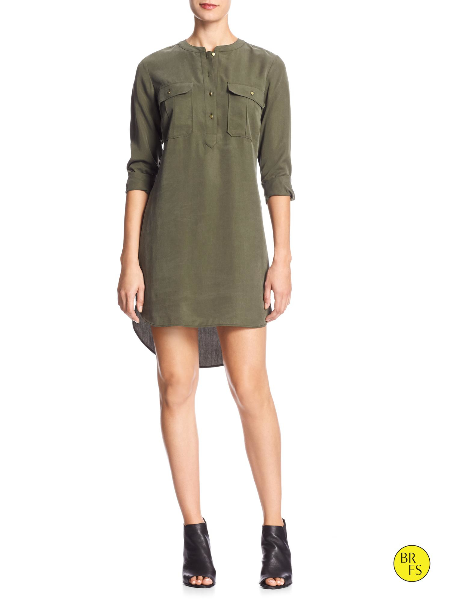 banana republic olive green dress