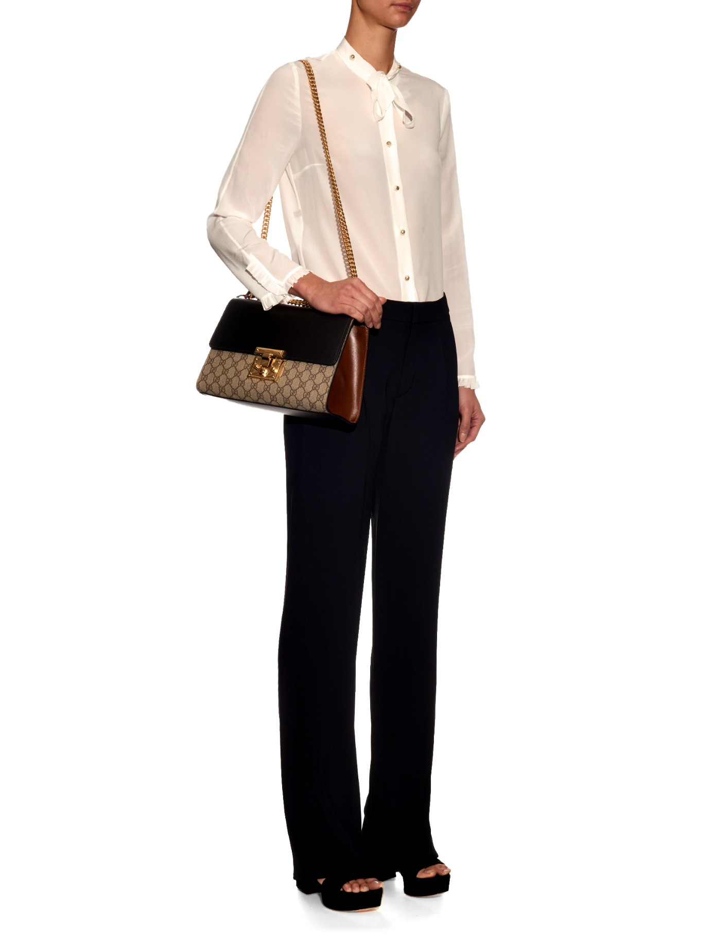 gucci medium padlock leather tote