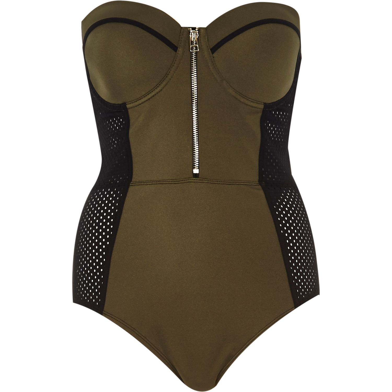 khaki swimming costume