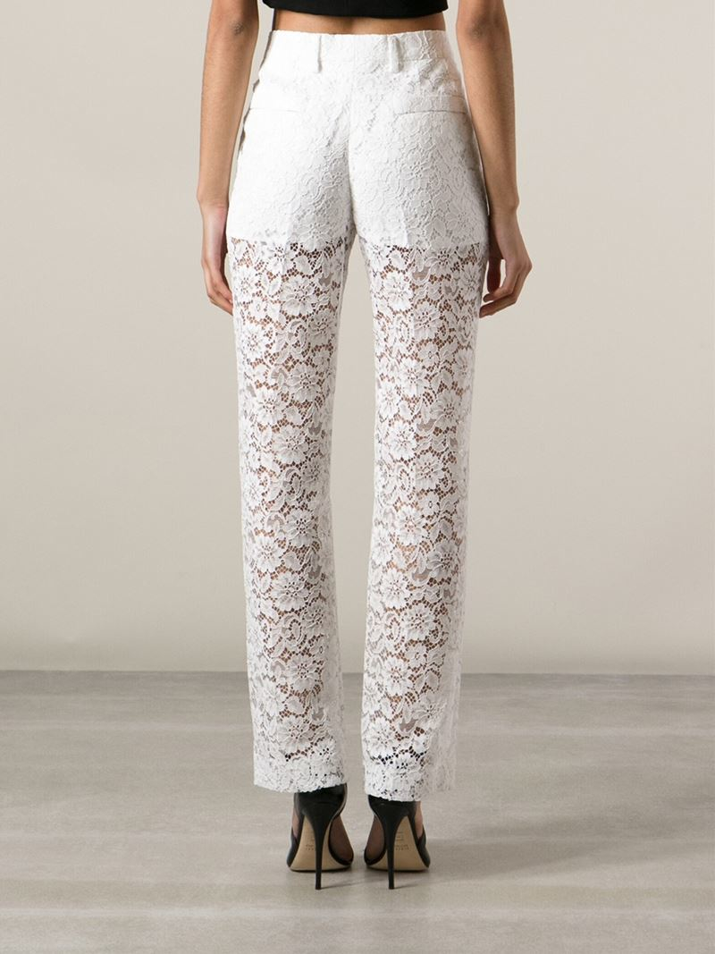 Givenchy Sheer Lace Trousers in White 