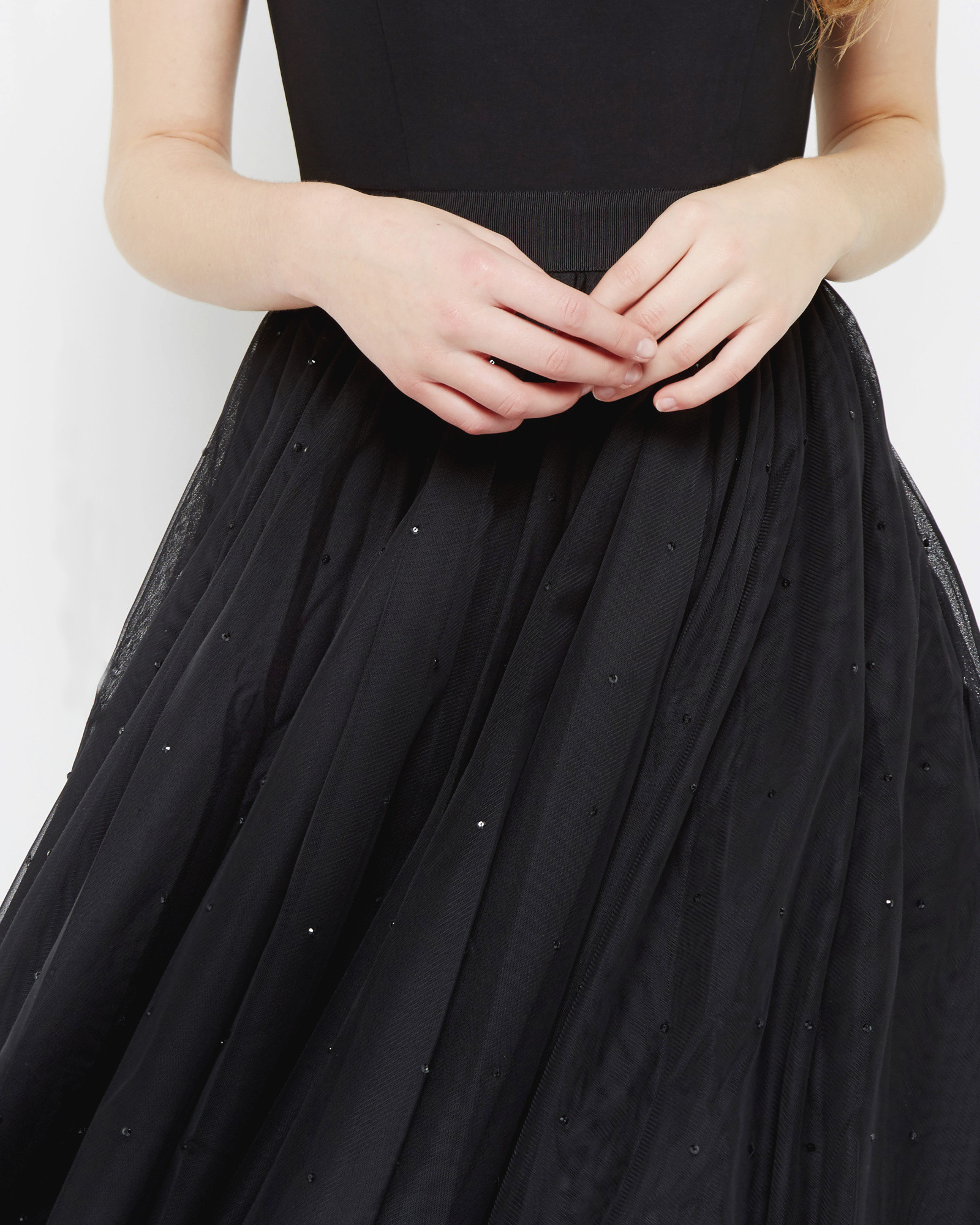 Ted Baker Embellished Full Skirt Tulle Dress in Black | Lyst