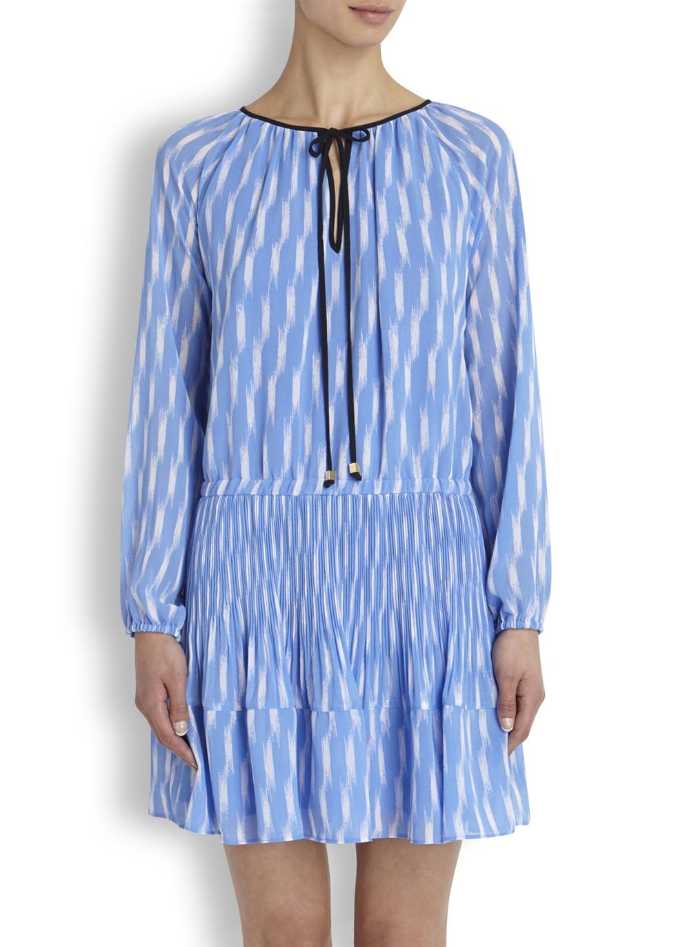 michael kors blue and white dress