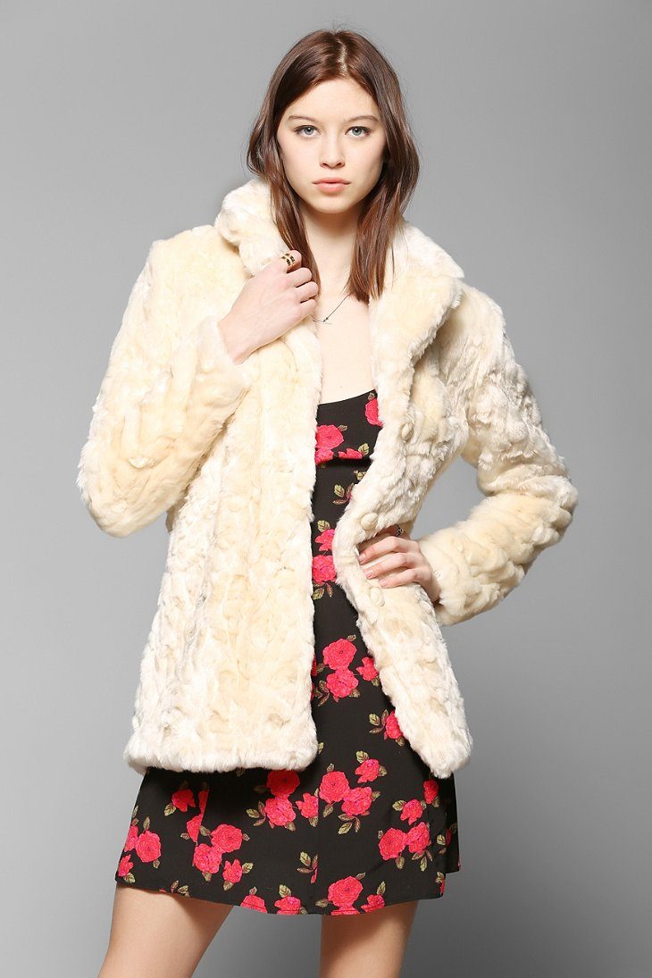 cream faux fur jacket