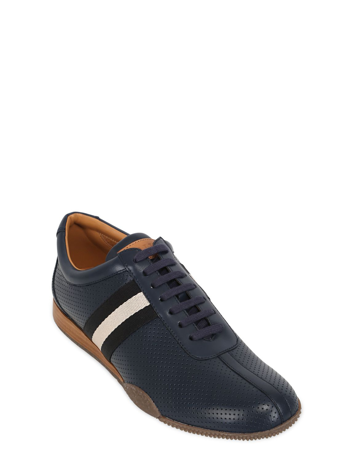 Bally Frenz Perforated Leather Sneakers in Blue for Men | Lyst