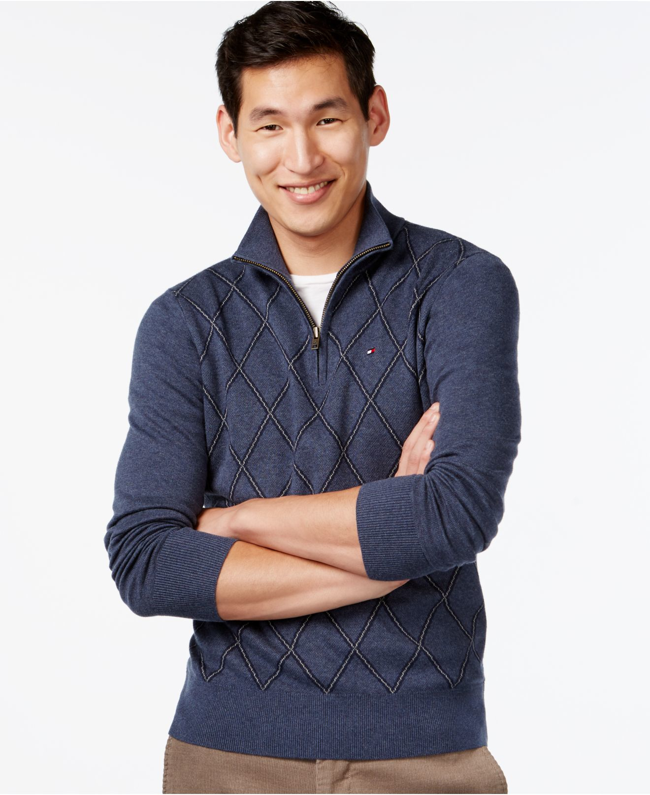 argyle quarter zip