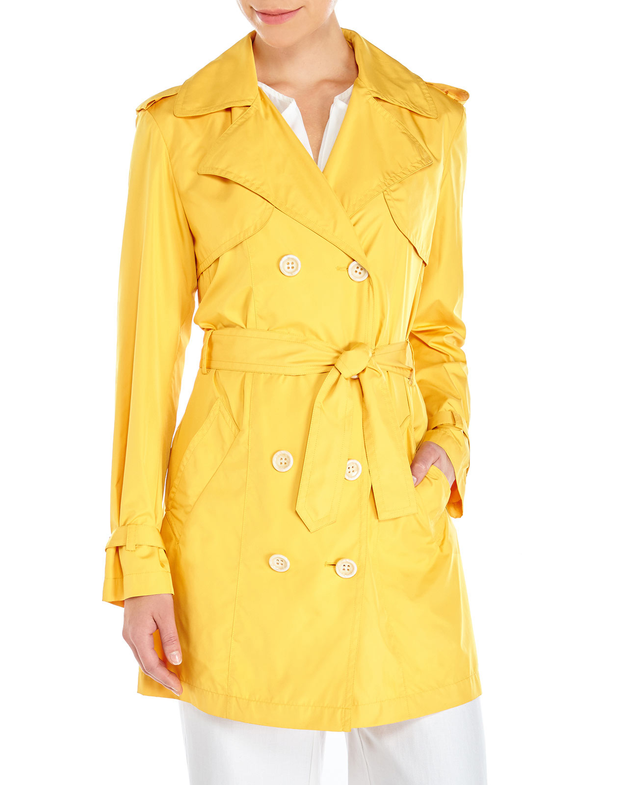 Lafayette 148 new york Marigold Double-Breasted Belted Trench Coat in ...