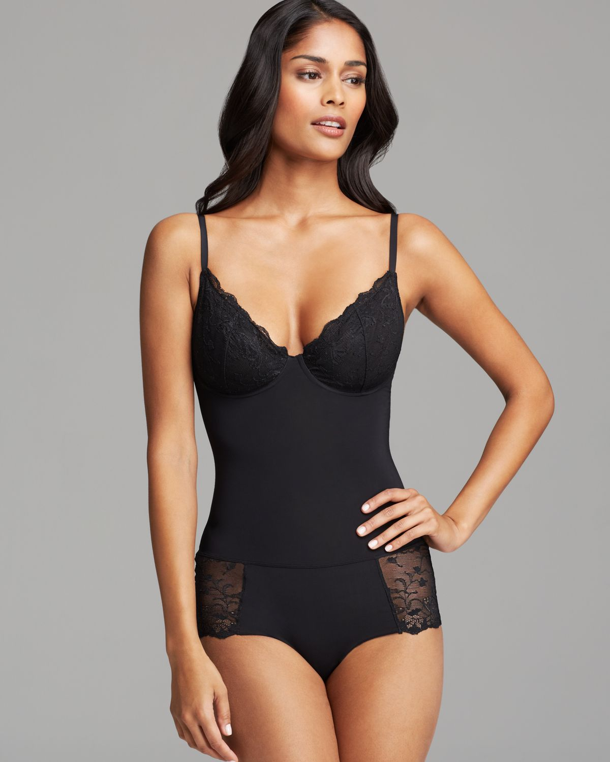 black underwire bodysuit
