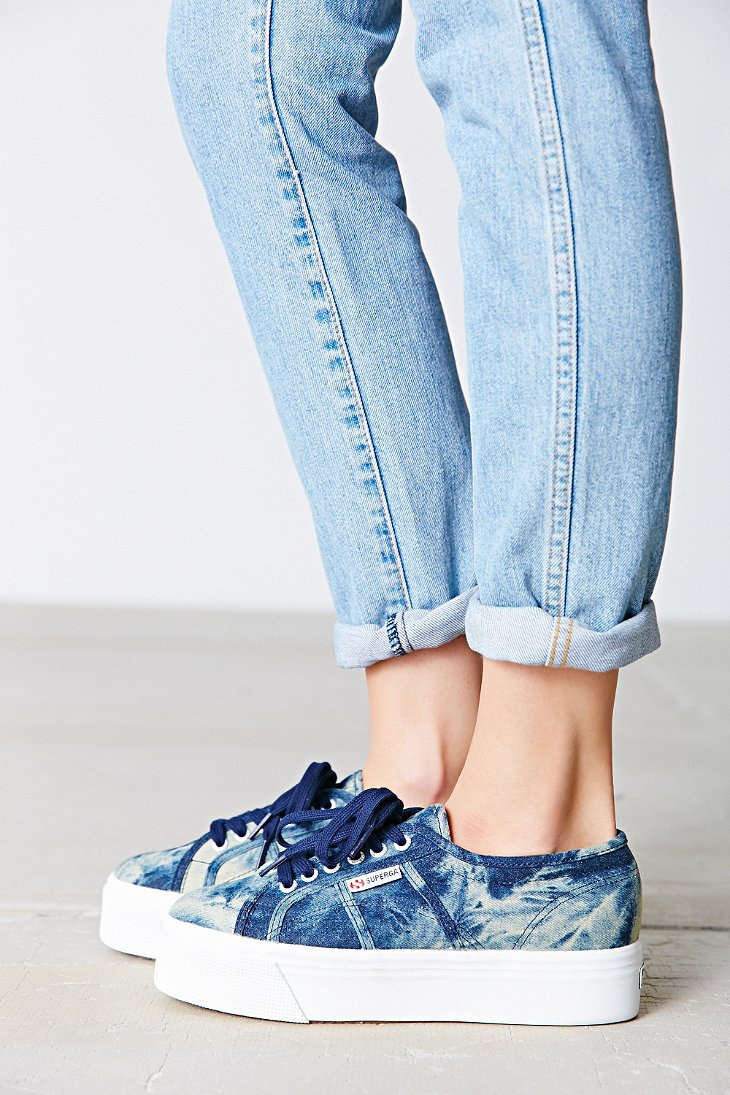 denim platform sneakers