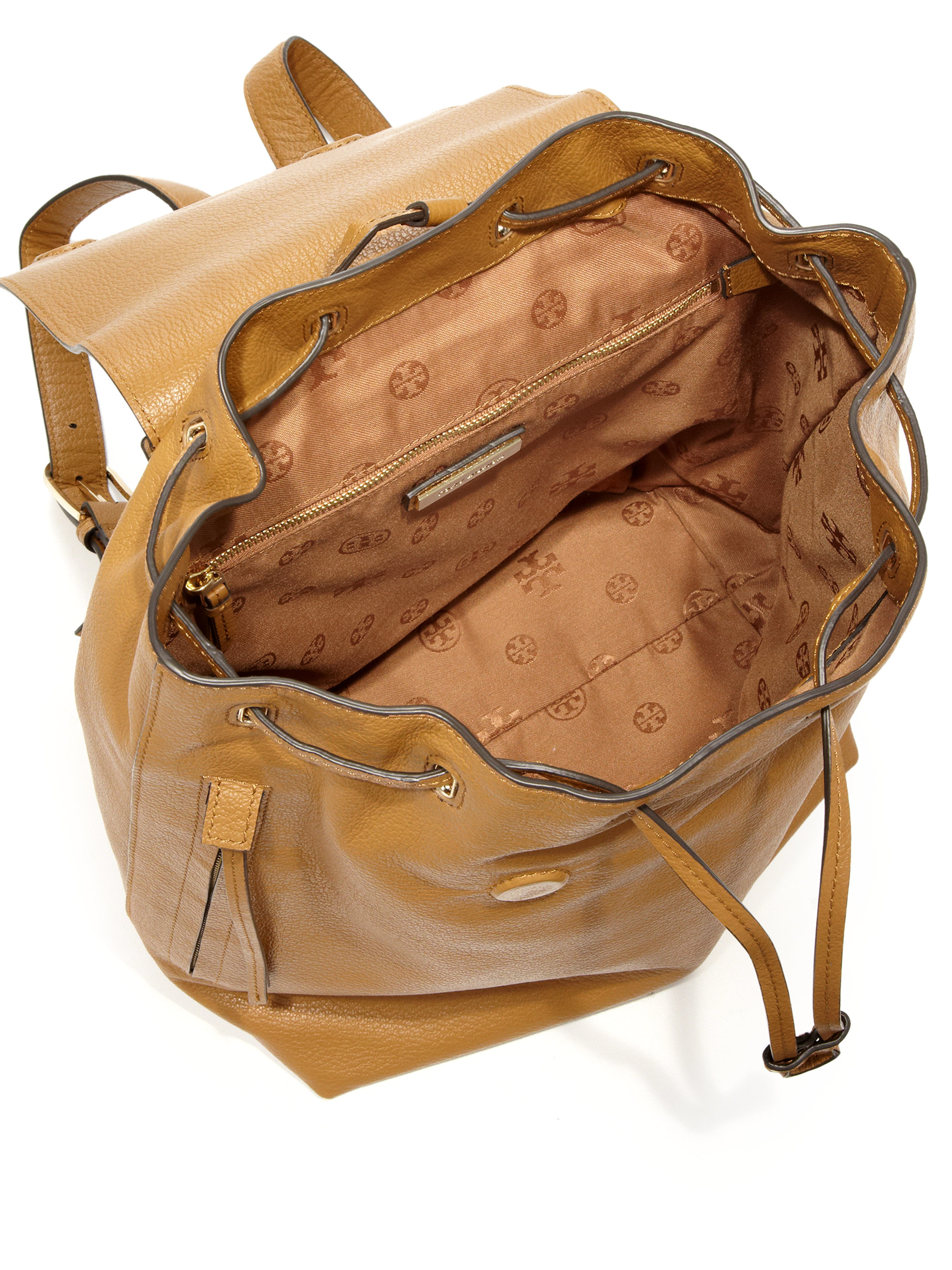Tory Burch Brody Leather Backpack in Natural | Lyst