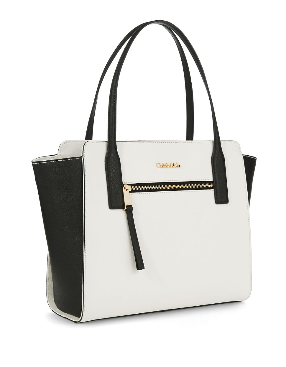 Lyst Calvin Klein Saffiano Leather Tote In Black Gallery