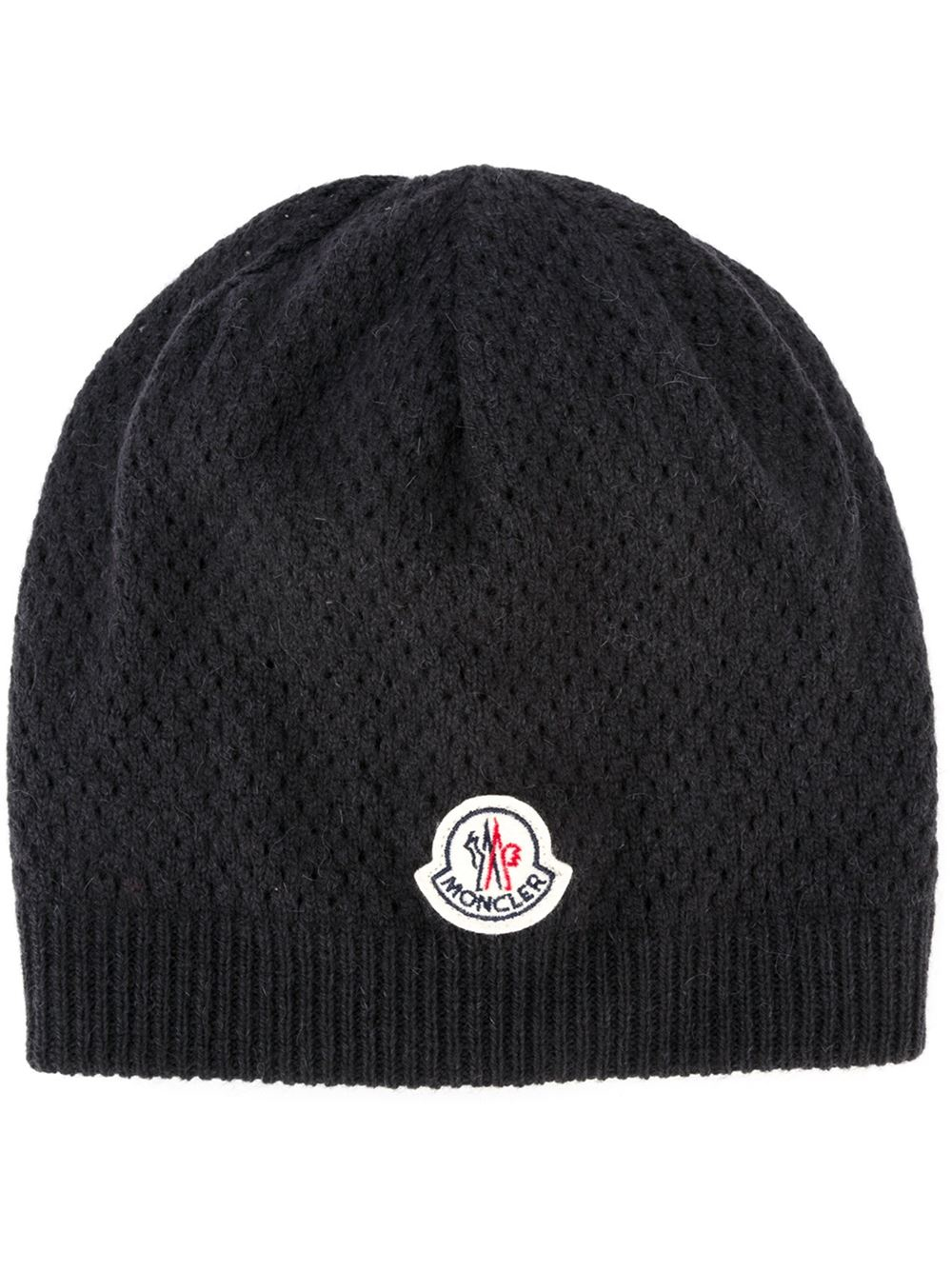 Moncler Logo Patch Beanie in Blue for Men | Lyst