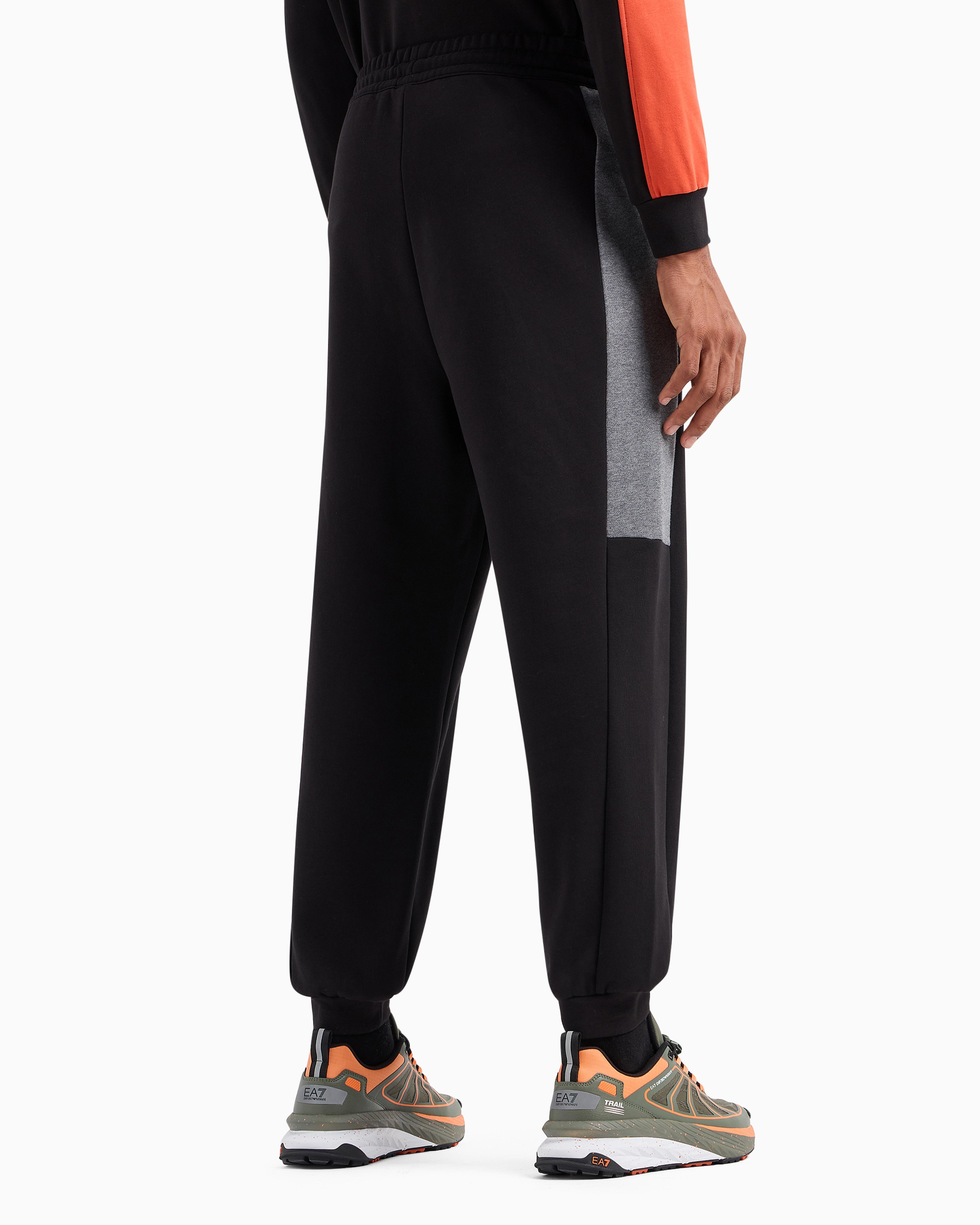 EA7 Visibility Cotton Blend Joggers in Black for Men Lyst UK