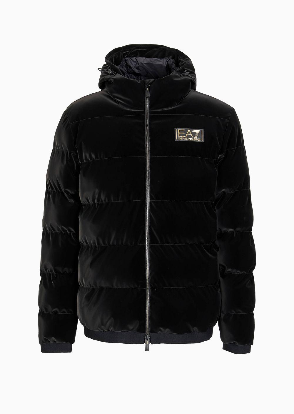 EA7 Gold Label Hooded Padded Jacket in Black for Men Lyst UK