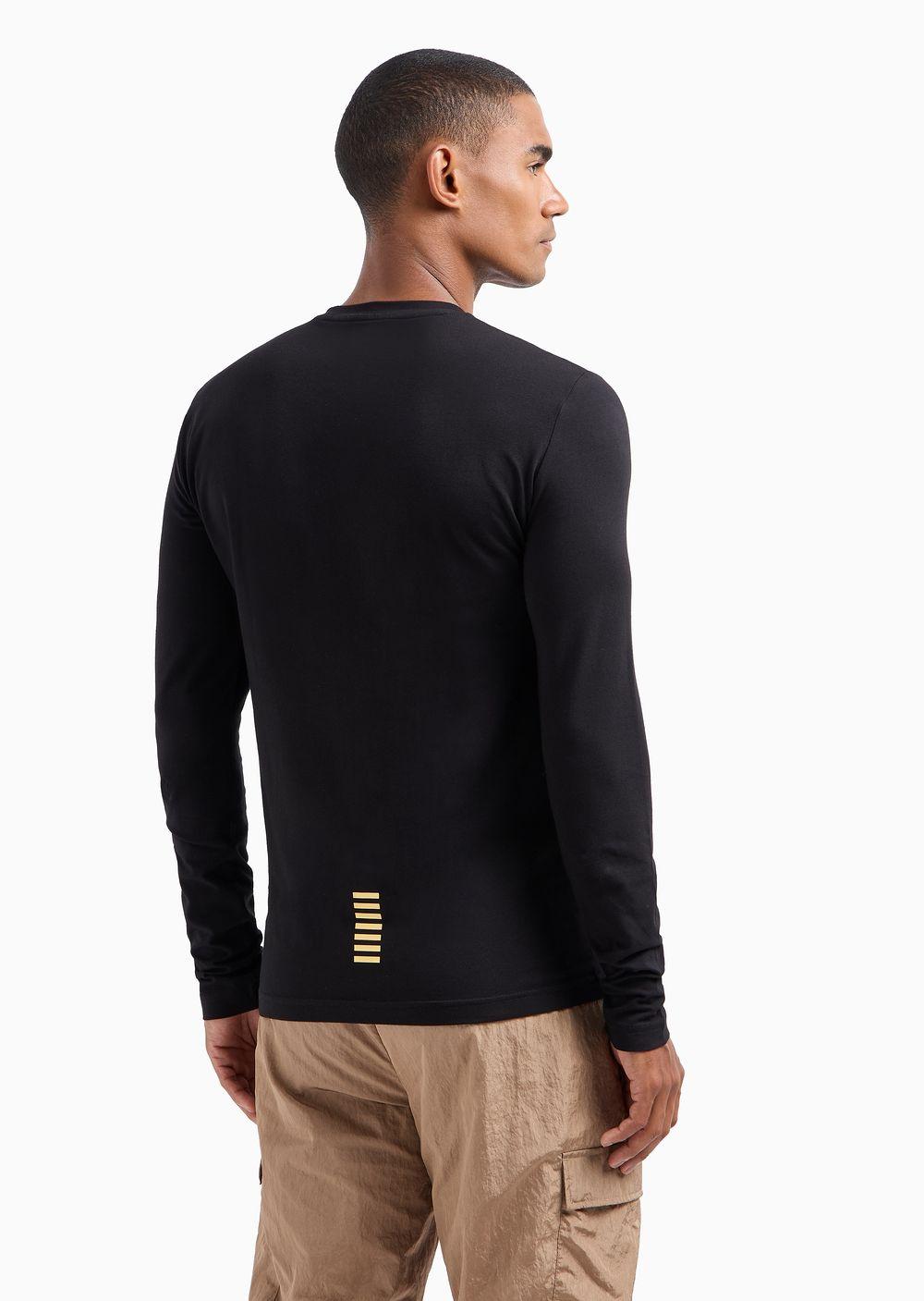 EA7 Long sleeved Cotton Core Identity T shirt in Black for Men Lyst UK