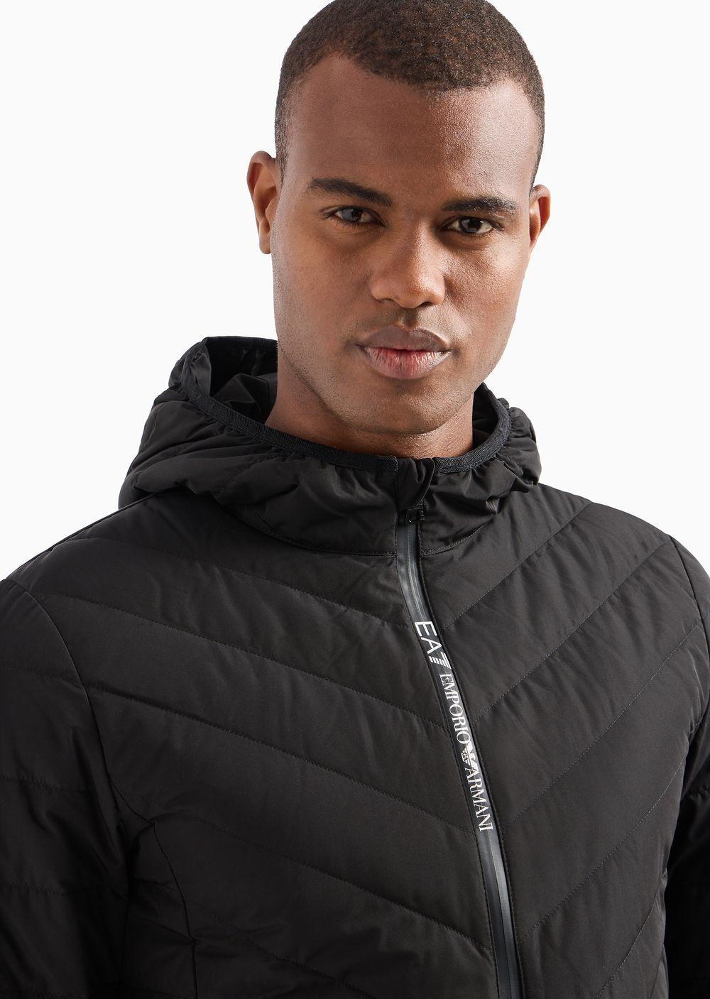EA7 Premium Shield Packable Hooded Down Jacket in Black for Men Lyst UK