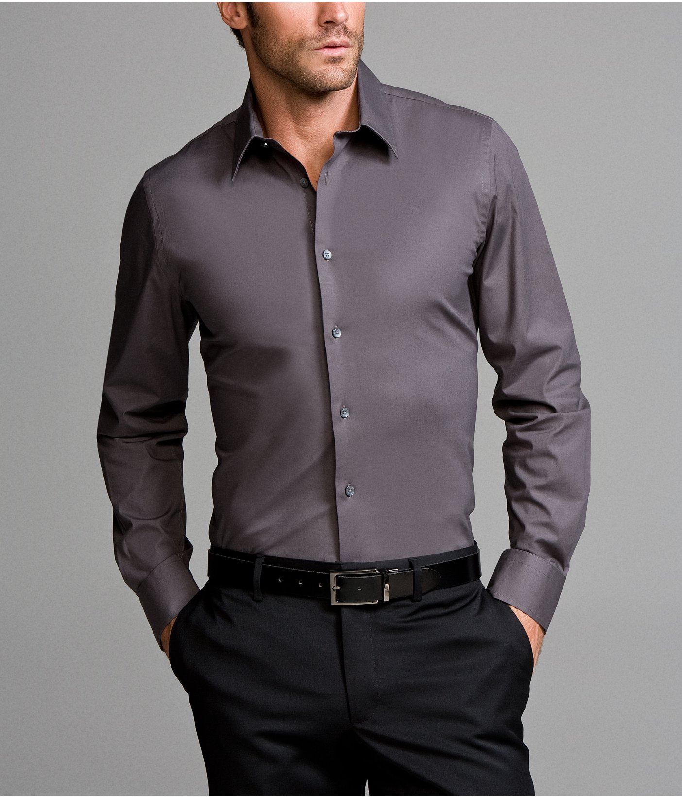 Express Fitted 1mx Stretch Cotton Shirt ...